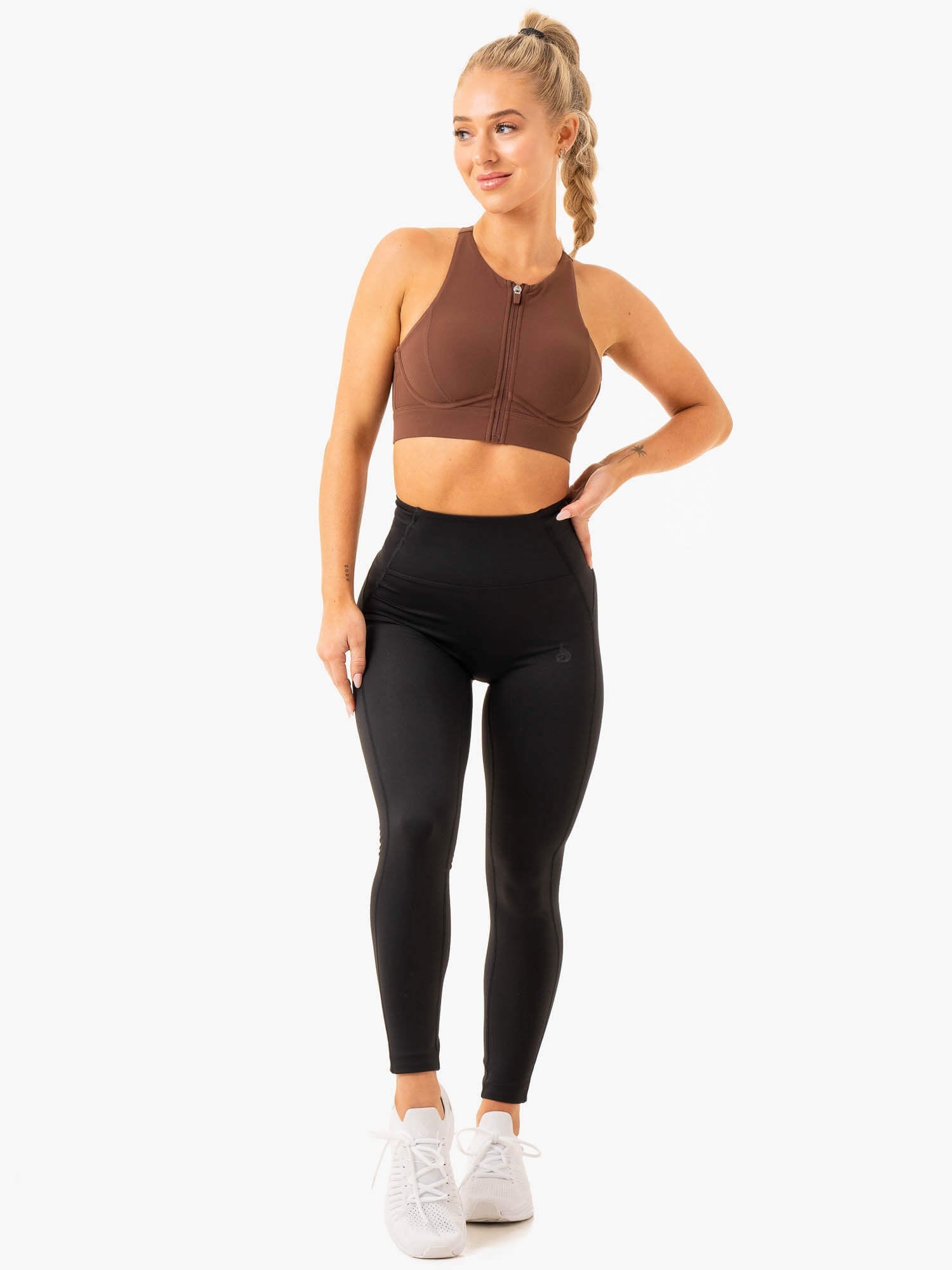 High Impact Sports Bra for Women - Supportive & Comfortable Workout Bra in Chocolate Brown - Perfect for Running, Gym & High-Intensity Training