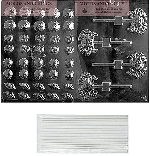 Premium Tiny Shell Assortment & Crab Lolly Chocolate Candy Mold Set - Includes Step-by-Step Candy Making Instructions | Perfect for DIY Chocolate Treats, Party Favors, and Holiday Baking