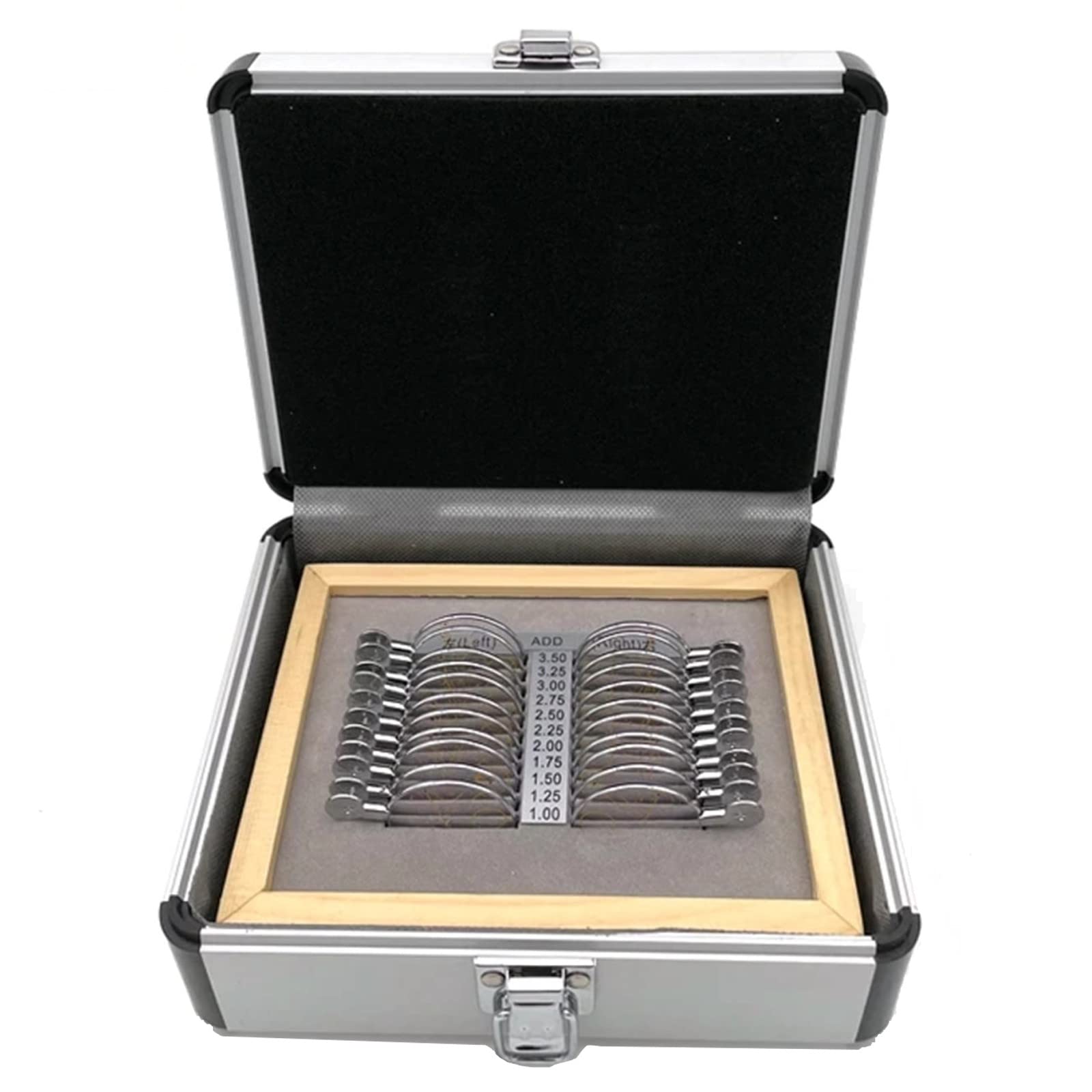 HCCTOZZ Professional Progressive Test Lens Set - Optical Equipment for Eye Exams - Ophthalmic Aluminum Tray with Case - Perfect for Optometrists, Eye Clinics & Vision Testing