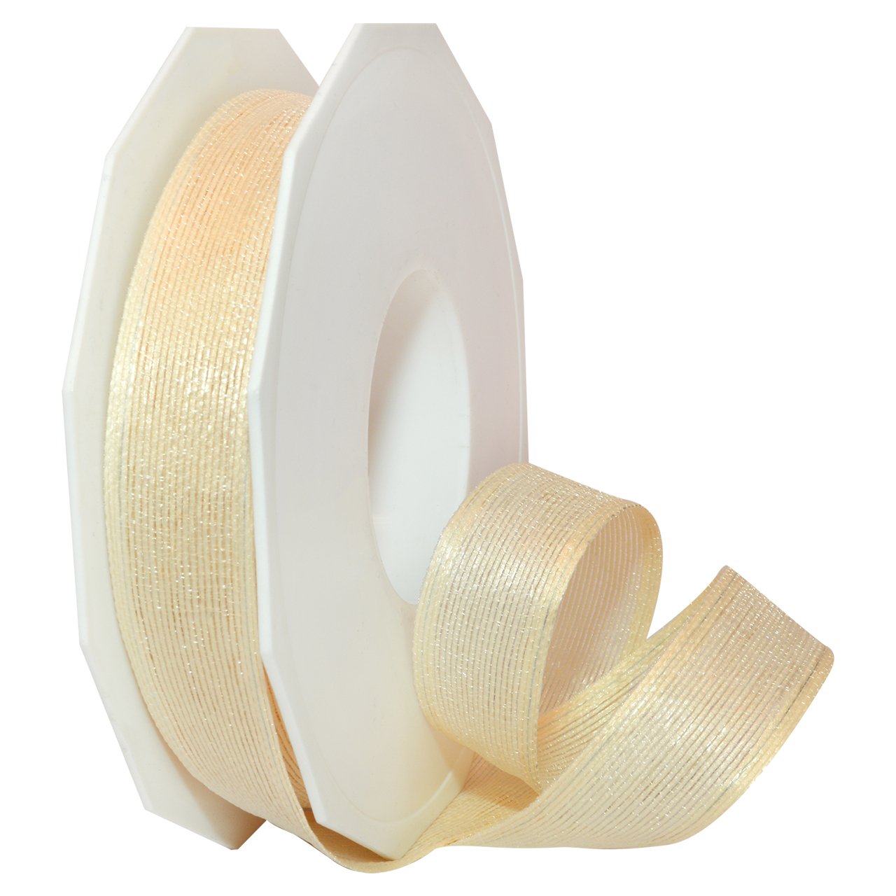 Morex 46325/20-104 Tennessee Wired Polyester Ribbon - 1 Inch x 22 Yards, Champagne Color for Gift Wrapping, Floral Arrangements, DIY Crafts and Home Decor