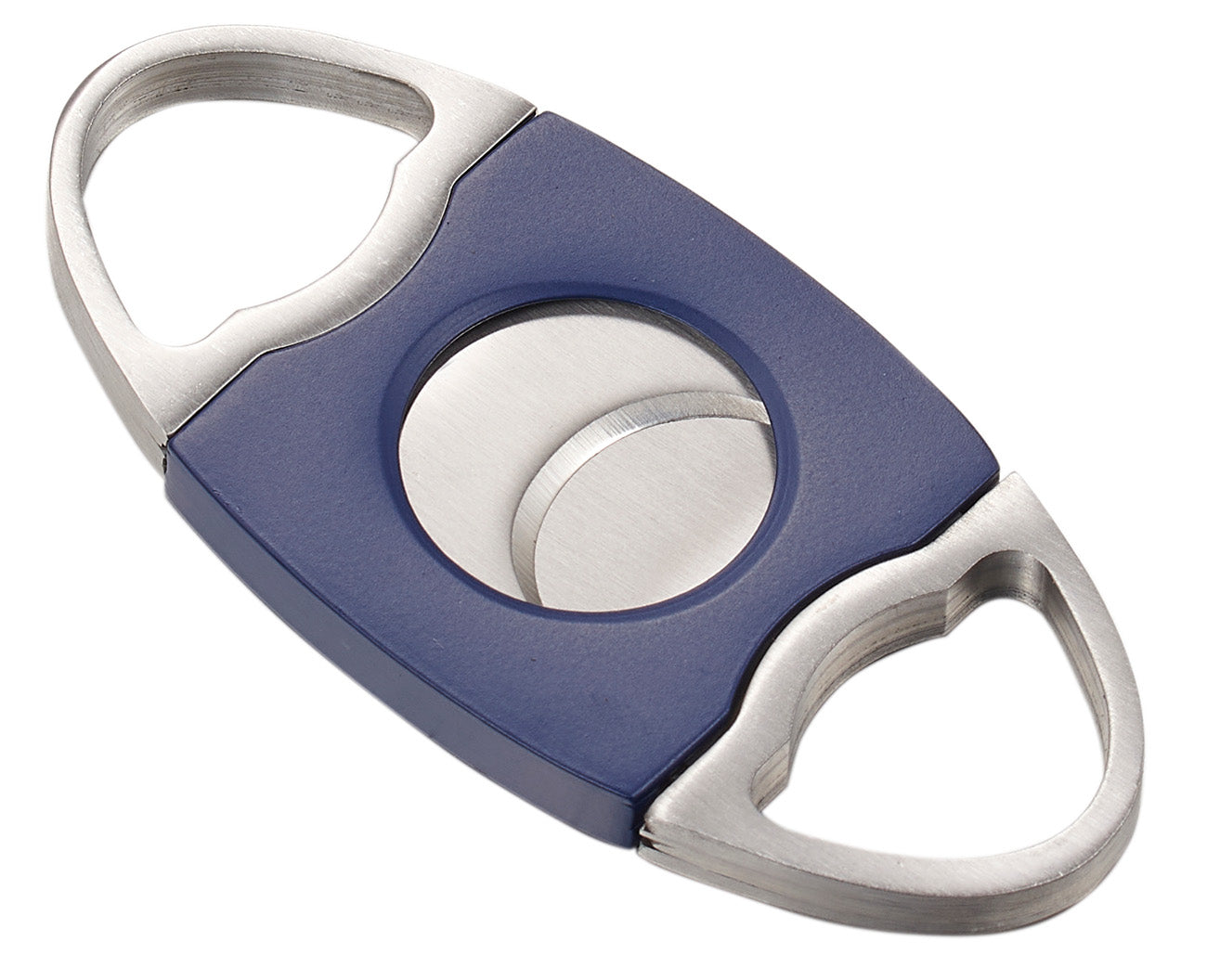 Premium Stainless Steel Double Guillotine Cigar Cutter - Perfecto Blue - Sharp Blades for Clean Cuts - Ideal for Cigar Enthusiasts & Gifts - Perfect for Home, Office & Outdoor Use