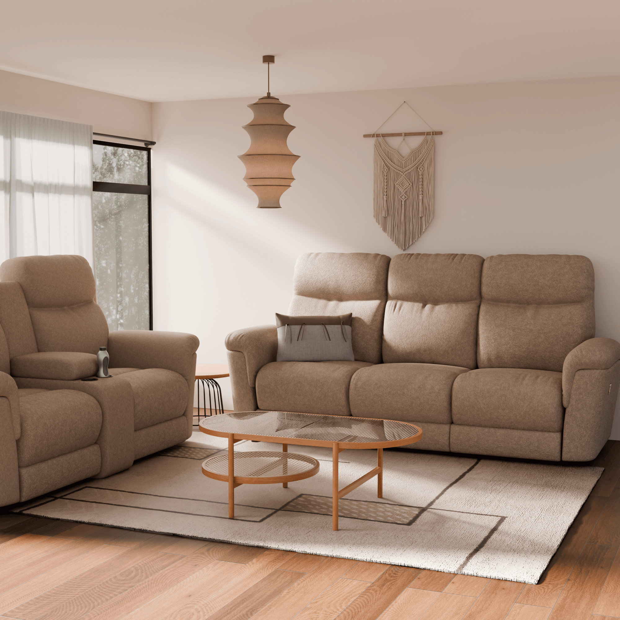 Kayle Fabric Recliner Sofa - Comfortable Lounge Chair with Adjustable Backrest for Living Room, Home Theater & Relaxation