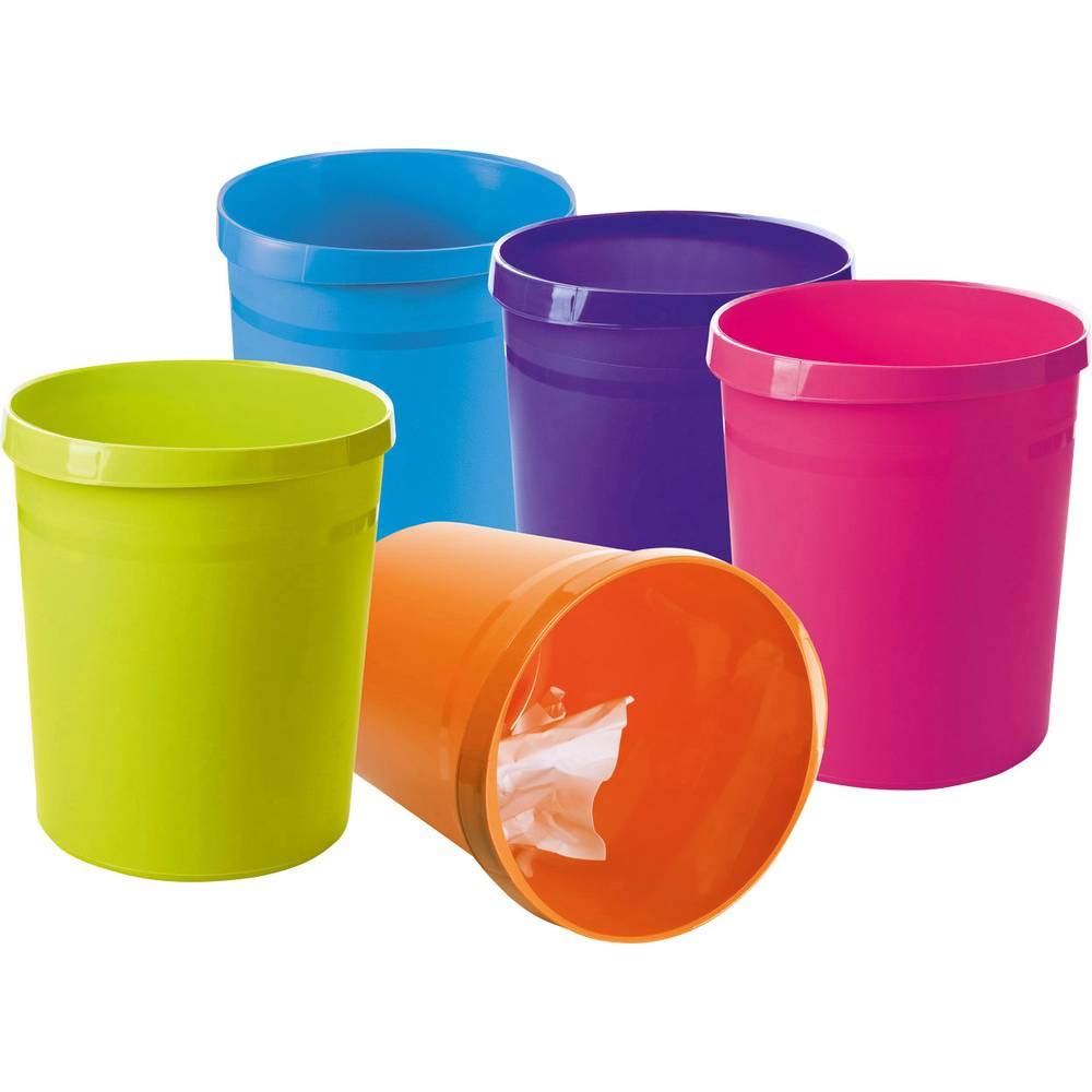 Grip 18190-51 18L Orange Waste Paper Bin - 312mm x 350mm Polypropylene Trash Can for Office, Kitchen & Bathroom | Durable Garbage Bin for Home & Workplace Organization