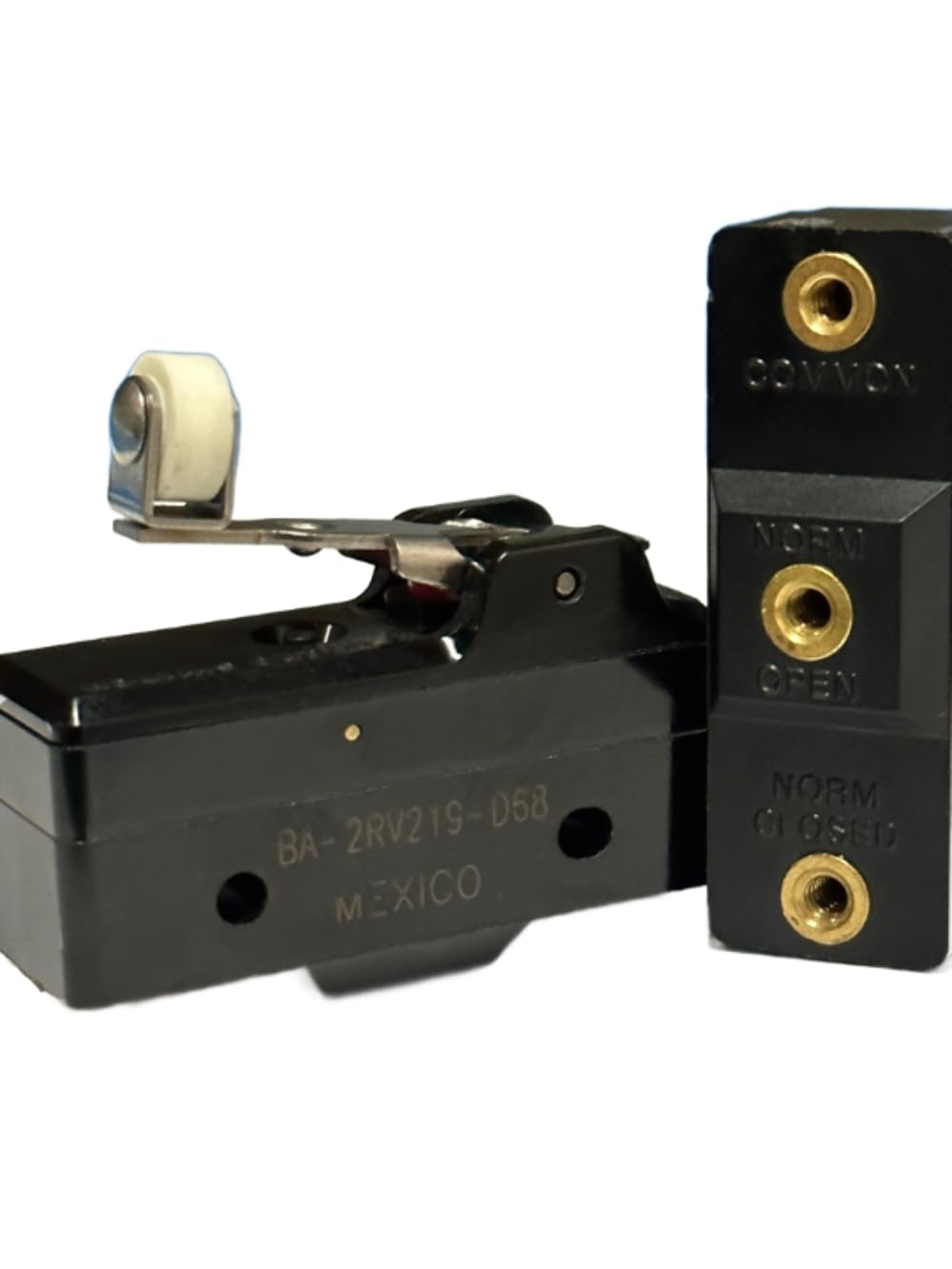 BA-2RV219-D68 SPDT Snap Action Switch 20A 250V AC Cross Roller Lever - Basic Electrical Switch for Industrial Equipment, Appliances, and Control Panels