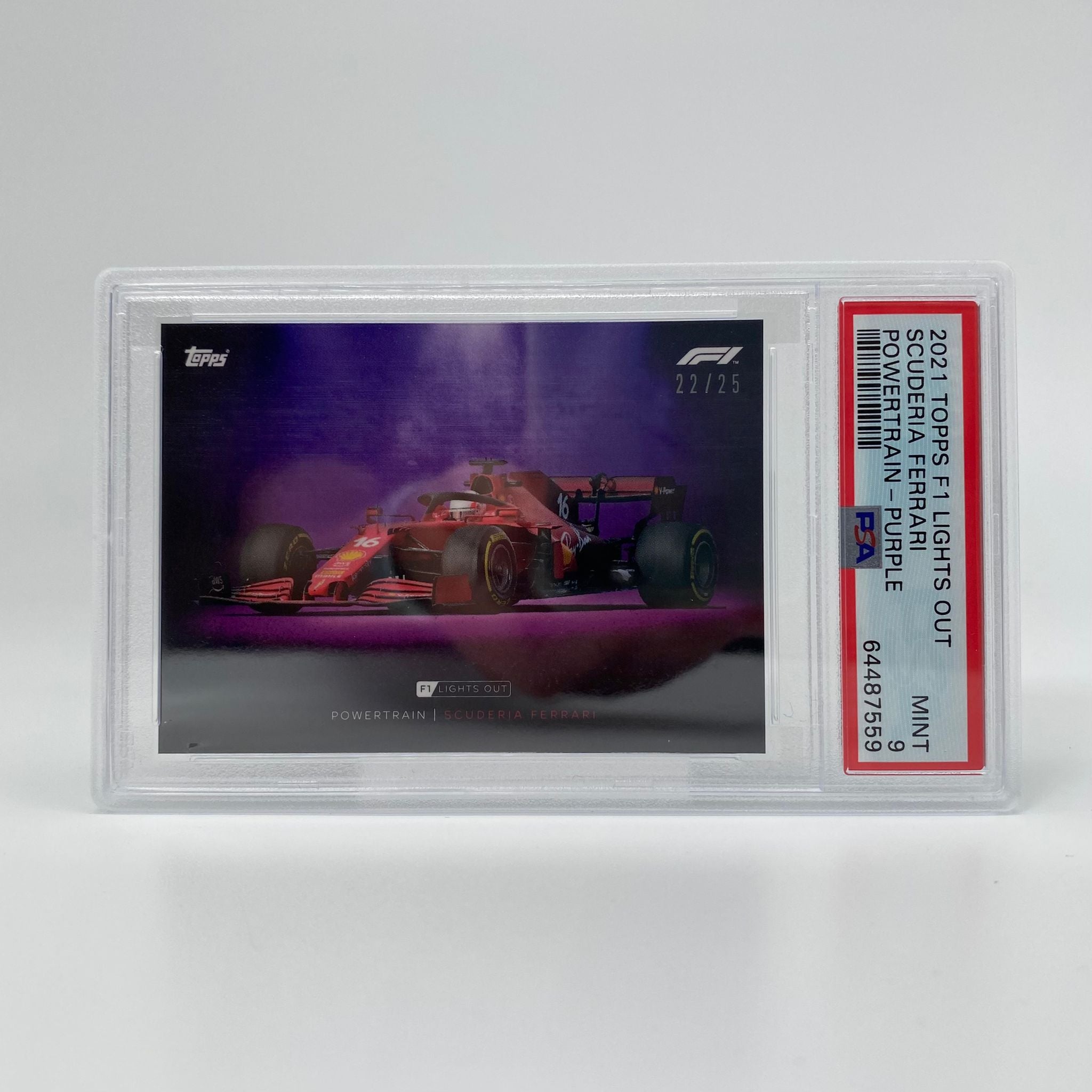 PSA 9 Graded 22/25 Ferrari Powertrain Purple Parallel - Rare Collectible for Sports Card Enthusiasts & Display Showcase