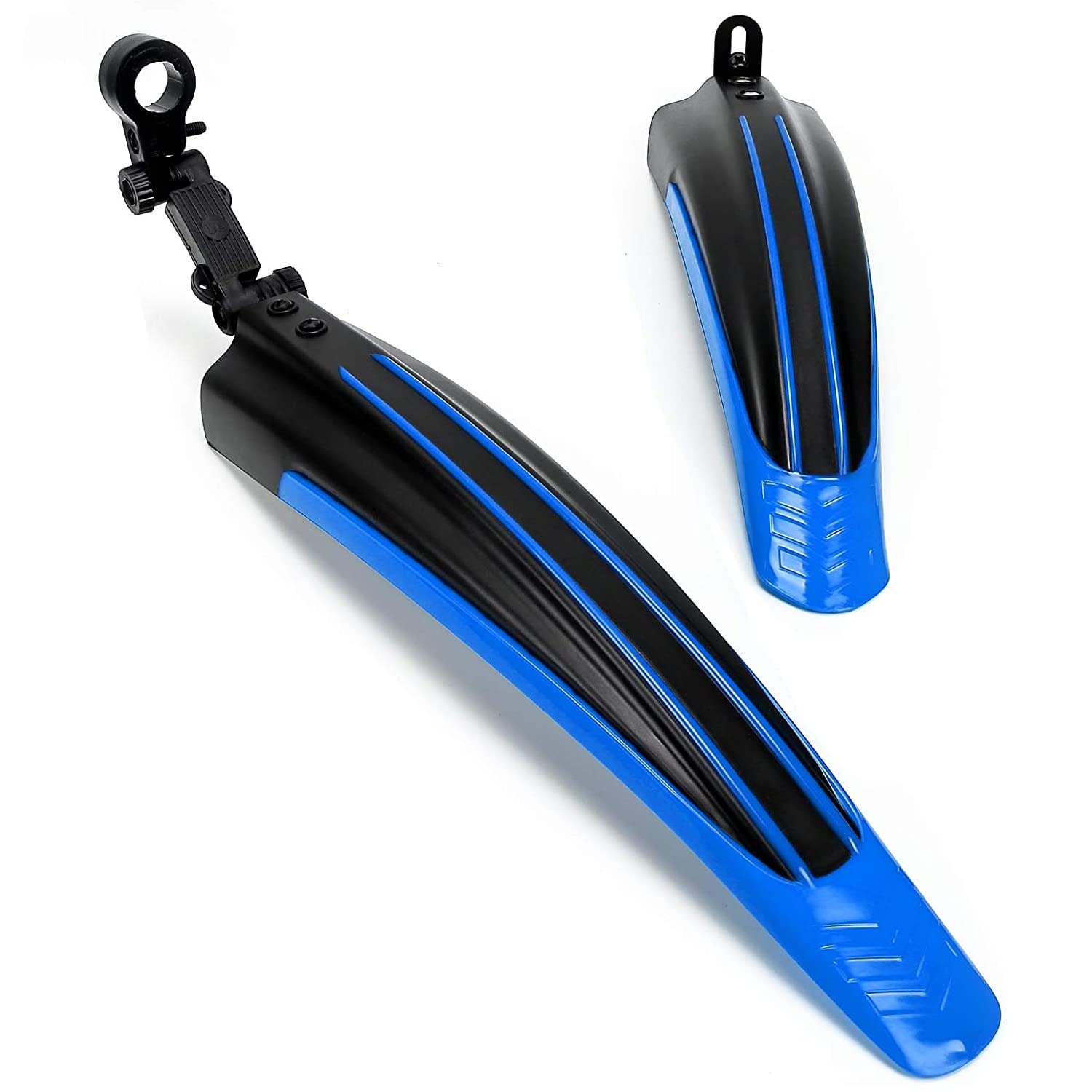 Adjustable Mountain Bike Mud Guards Set - Front & Rear Fenders for Road & Off-Road Cycling - Durable Splash Protection (Blue) - Perfect for Rainy Commutes & Trail Adventures