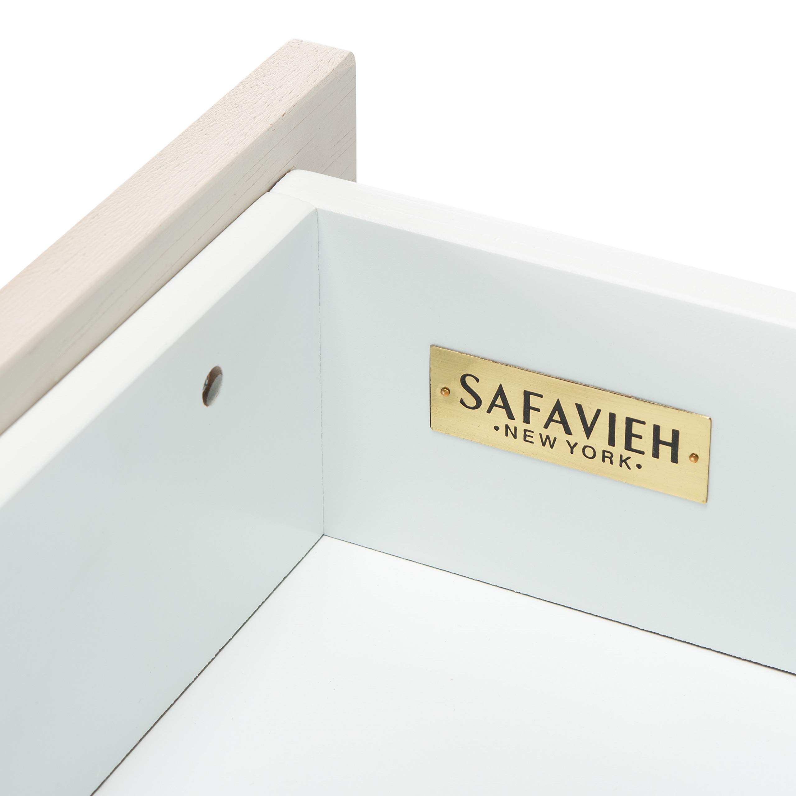 SAFAVIEH Genevieve 2-Drawer Nightstand - White Washed Wood Bedside Table with Storage for Bedroom, Living Room & Office - Modern Farmhouse Style Night Stand with Smooth Gliding Drawers