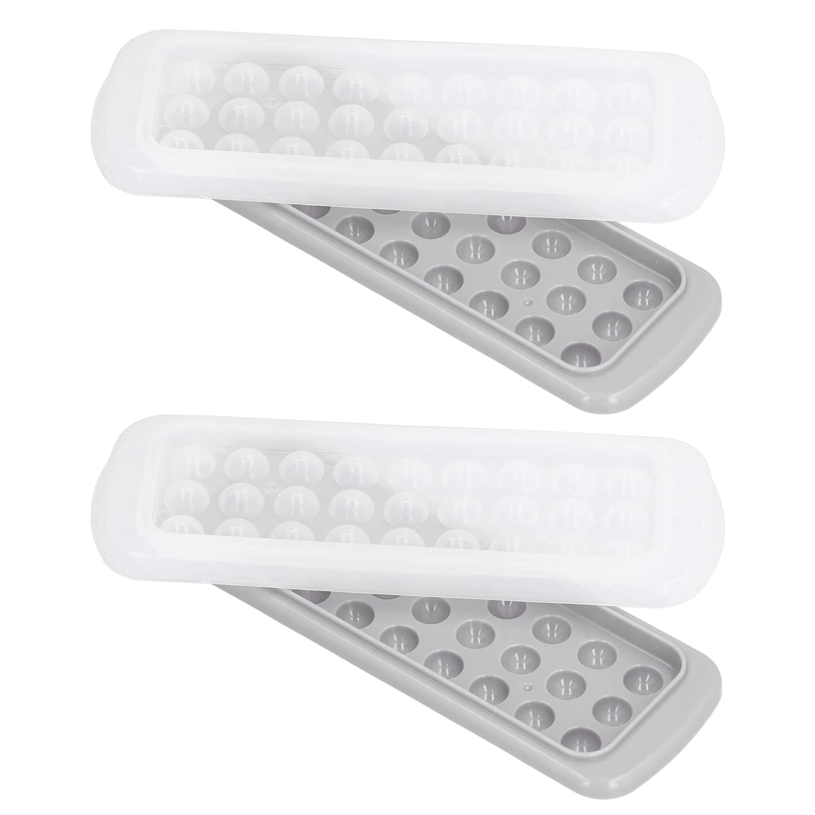2Pcs Ice Ball Mold with Lid - 27 Grids Round Ice Cube Maker for Whiskey & Cocktails - Perfect for Home Bar, Kitchen & Party Use