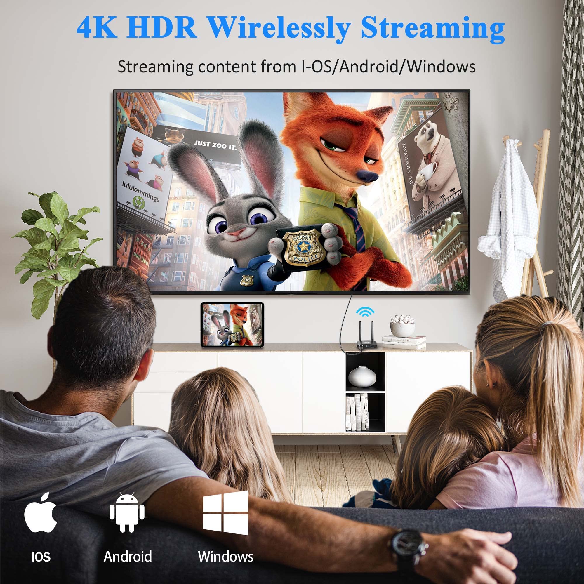 5GHz Wireless HDMI Transmitter and Receiver - Dual Screen HDMI/VGA Wireless Cast for Laptop/PC/Camera/Cable Box to HDTV/Projector/Monitor - 165FT/50M Range - Perfect for Streaming TikTok/YouTube/Netflix (Red)