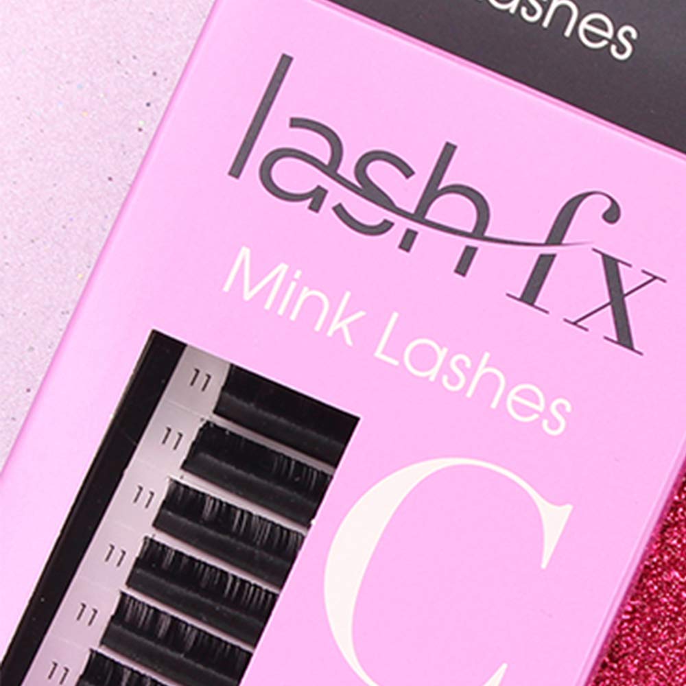 Premium Mink Eyelash Extensions - 13mm C Curl, 0.20mm Extra Thick Volume Lashes | Professional False Lashes for Dramatic Look | Perfect for Weddings, Parties & Special Occasions