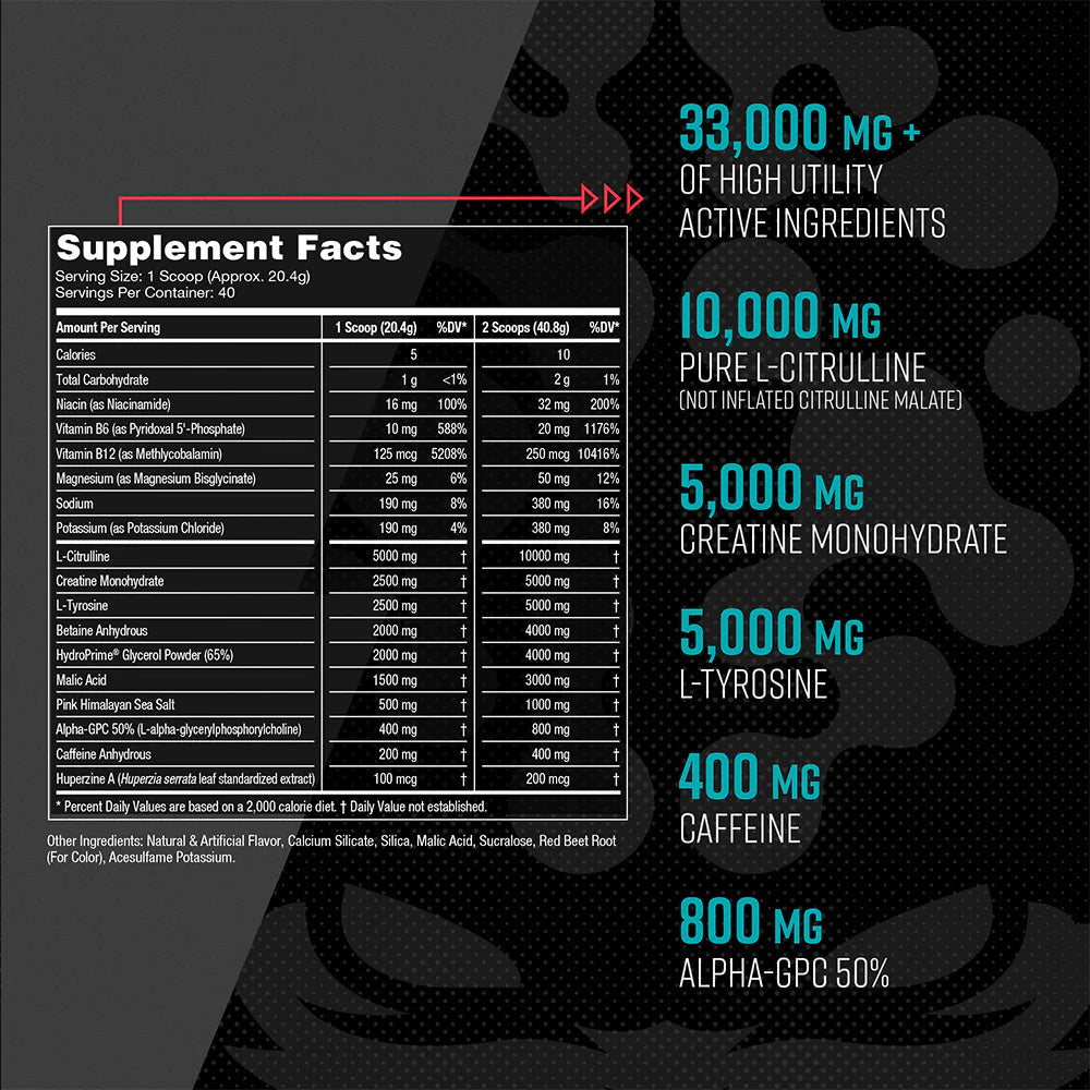 Gorilla Mind Gorilla Mode Pre-Workout Supplement - Boost Energy, Focus & Endurance for Intense Gym & Fitness Training