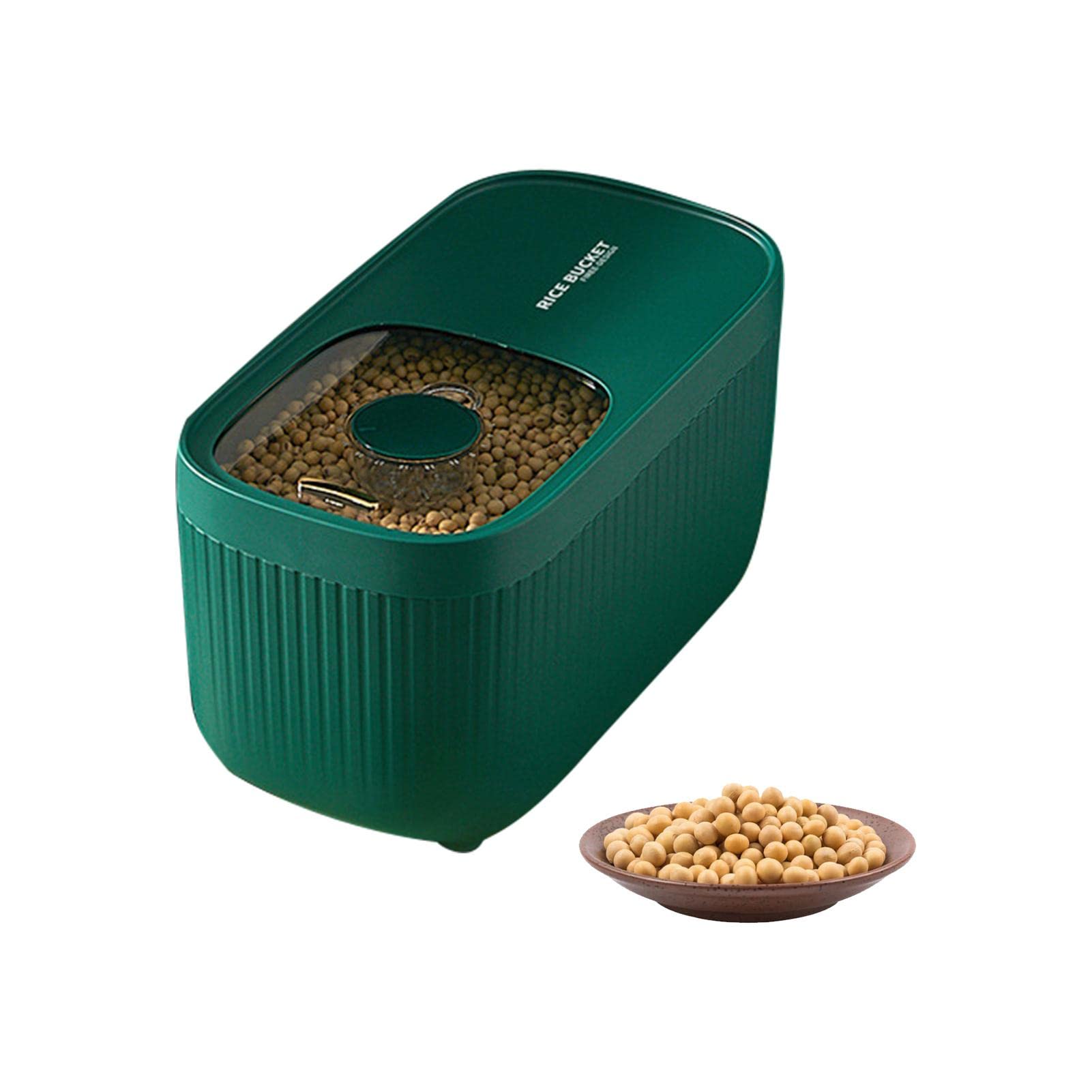 Premium Rice Dispenser & Cereal Storage Container with Measuring Cup | Airtight Food Storage Bin for Rice, Grains, Beans, Dog Food & Snacks | Perfect for Kitchen Pantry Organization & Bulk Food Storage
