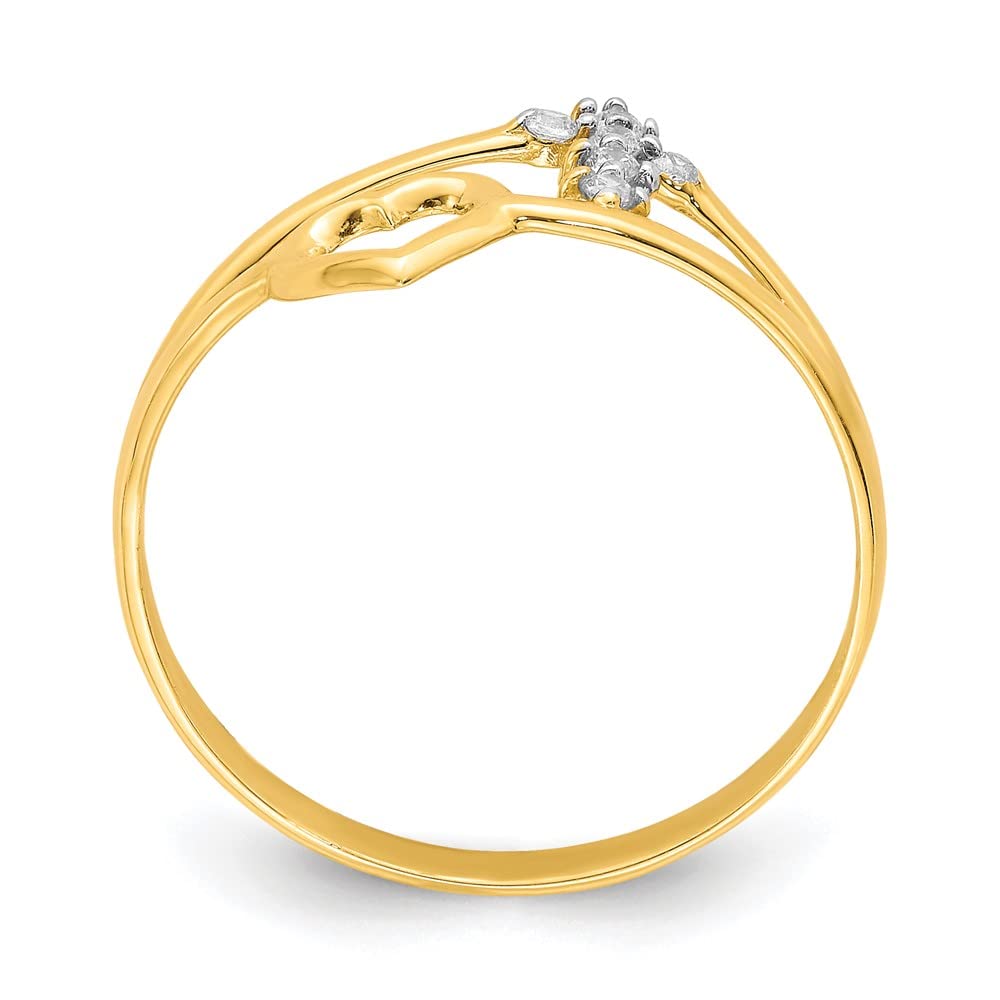 10K Yellow Gold Heart and Cross Ring for Women - Elegant Fine Jewelry Gift for Her - Perfect for Valentine's Day, Anniversary, Birthday & Special Occasions