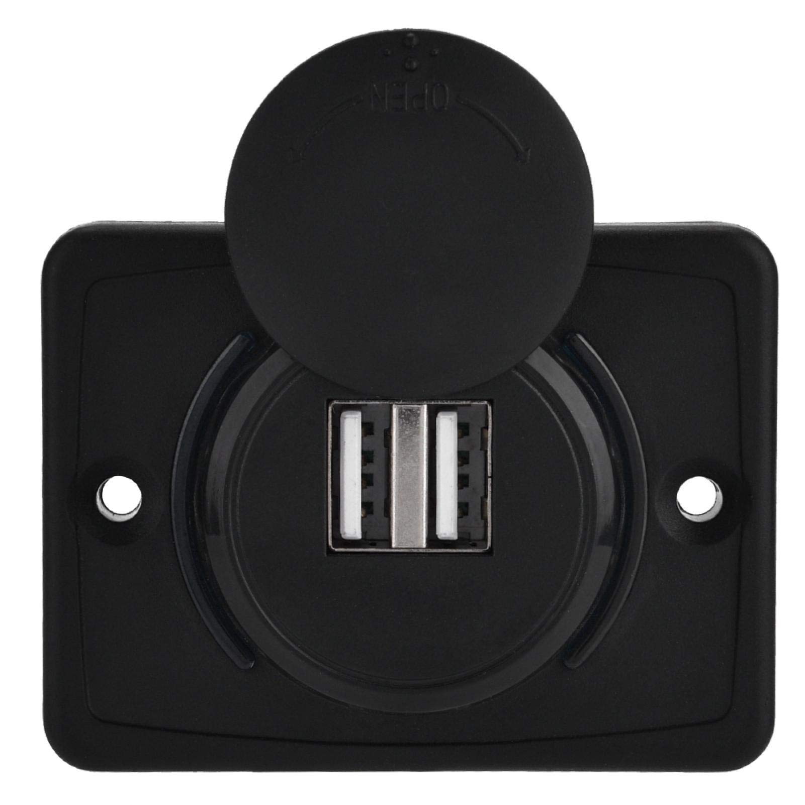 12V Dual USB Car Charger - 3.1A Fast Charging, Waterproof for Marine & Auto Use