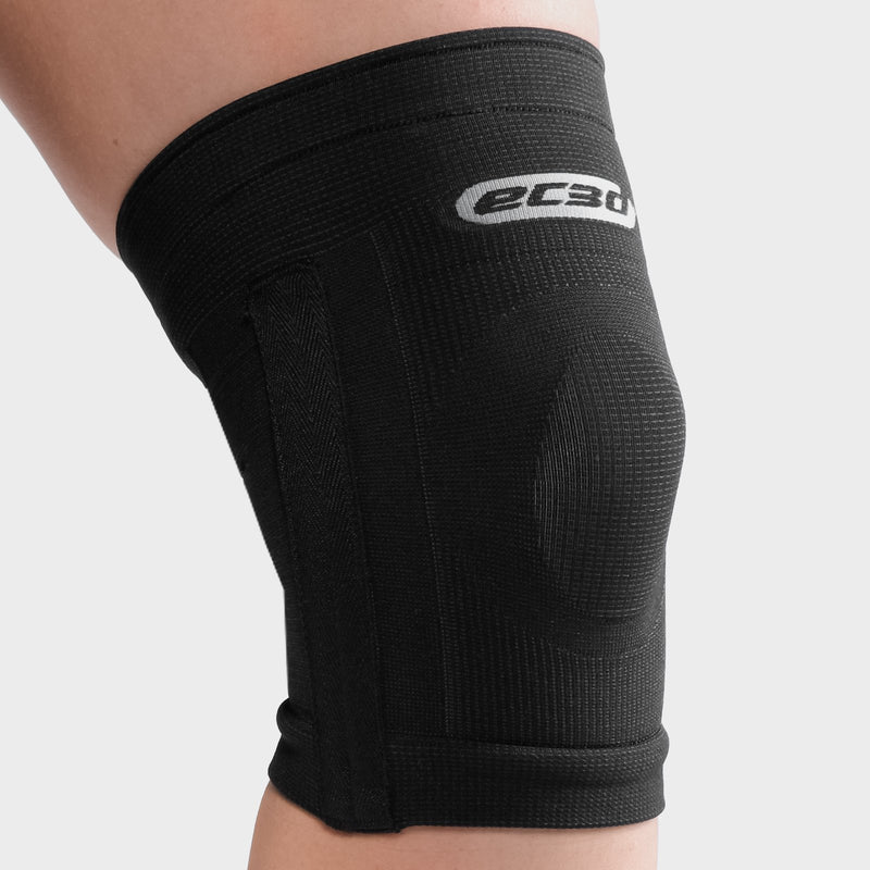 EC3D Compression Knee Sleeve for Pain Relief & Joint Support - Breathable Neoprene Knee Brace for Running, Workout, Basketball & Arthritis - Pair (Black)