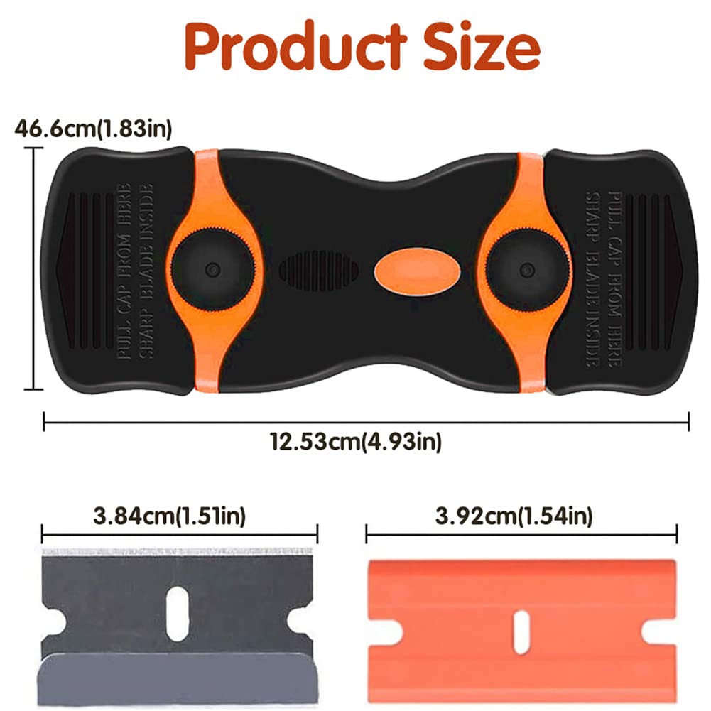 Zcargel 22-Piece Car Cleaning Kit - 2-in-1 Double-Edged Scraper Tool with 10 Plastic & 10 Metal Blades for Stickers, Adhesive, Wax Removal - Perfect for Auto Detailing, Windshield Cleaning & DIY Car Care