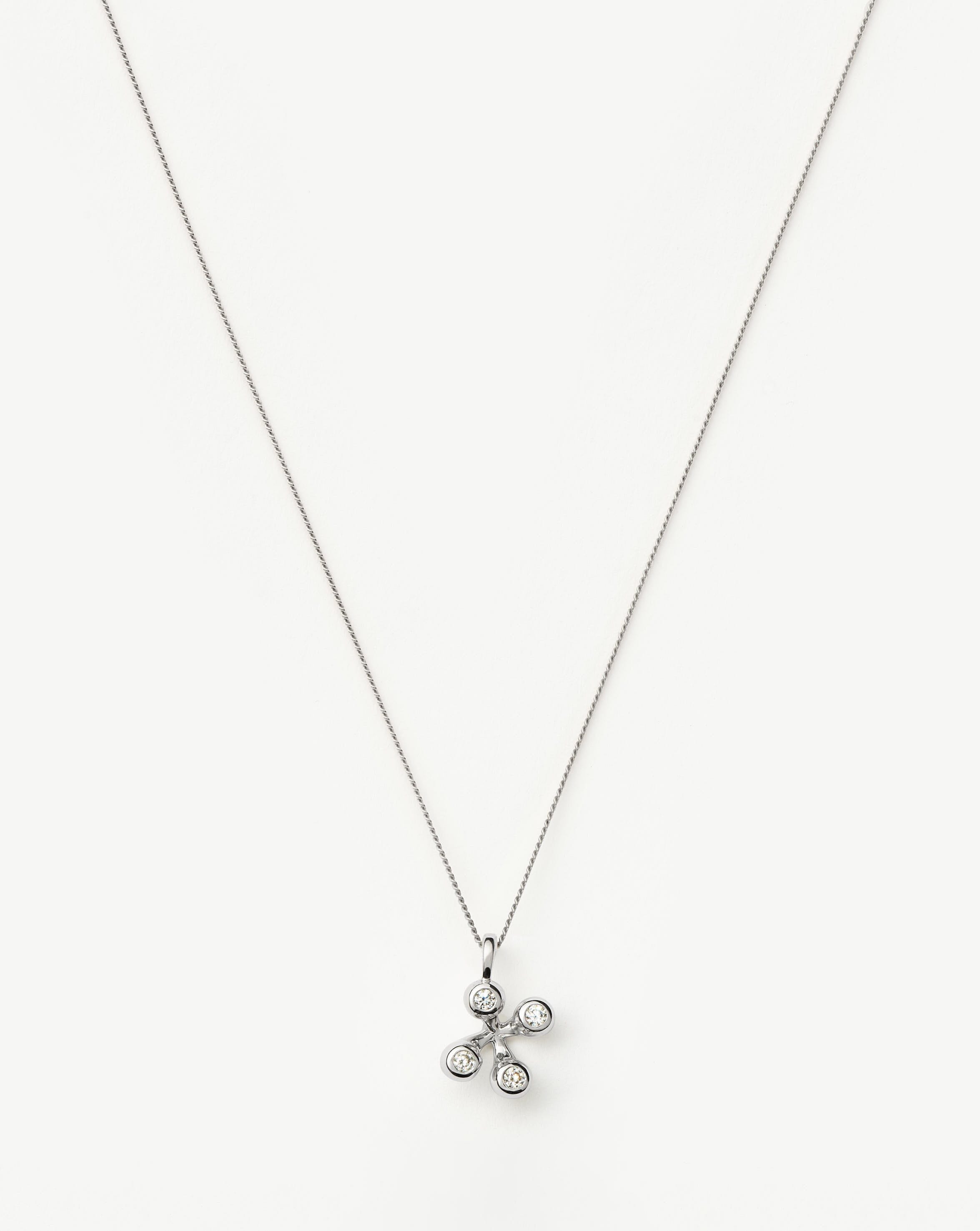 Elegant Atom Pendant Necklace - Sterling Silver Cubic Zirconia Jewelry for Women | Perfect for Date Night, Office Wear & Special Occasions