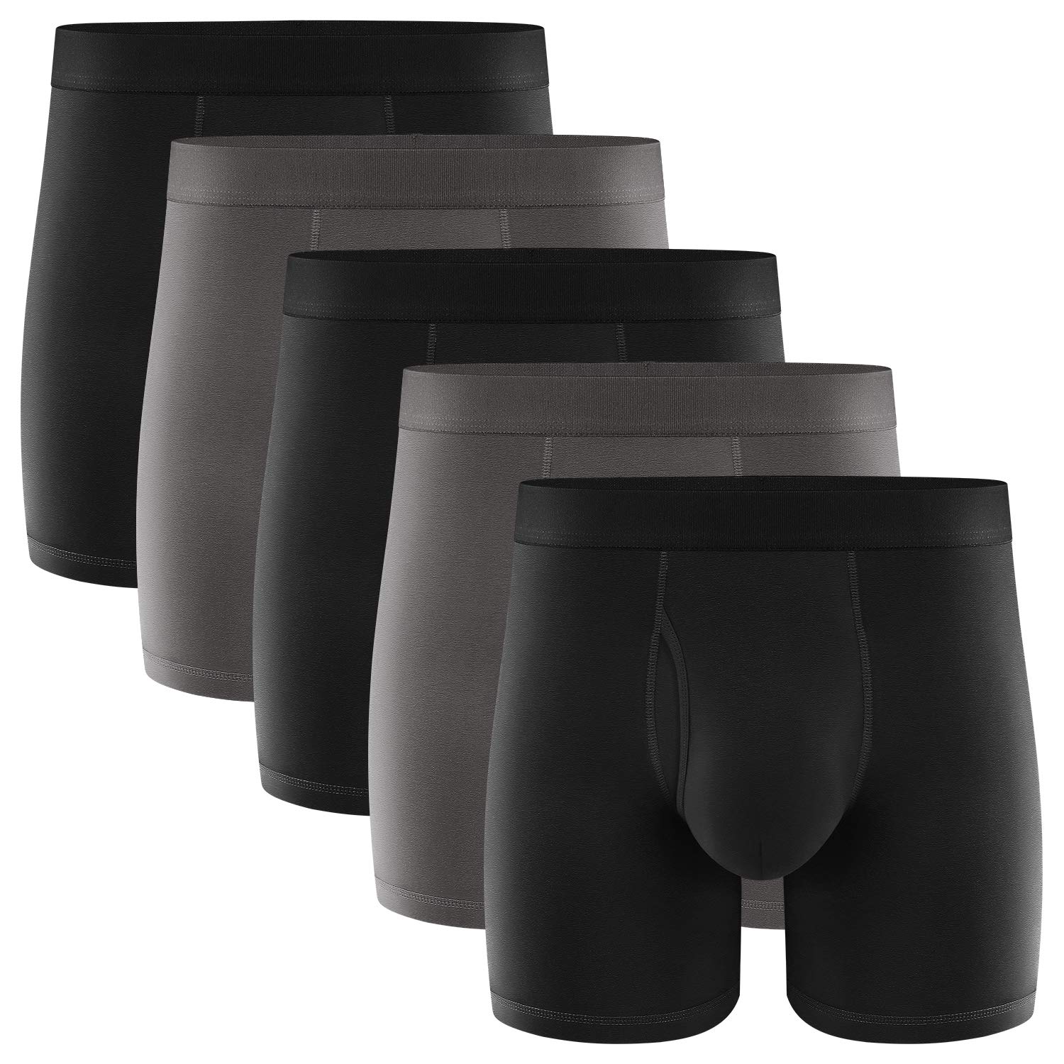 Natural Feelings Men's Boxer Briefs - Soft Cotton Underwear with Open Fly (3-Pack) - Breathable & Comfortable for Everyday Wear, Workout & Lounge