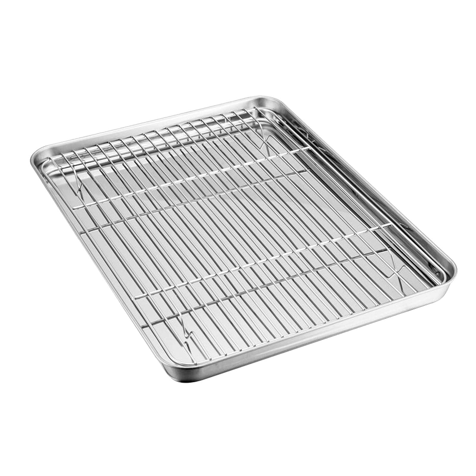 Premium Stainless Steel Roasting Pan with Nonstick Rack - 26 x 20 x 2.5 Inch Rectangular Baking Sheet for Turkey, Chicken, Vegetables - Oven Safe Roaster Tray for Thanksgiving, Holiday Cooking & Family Dinners