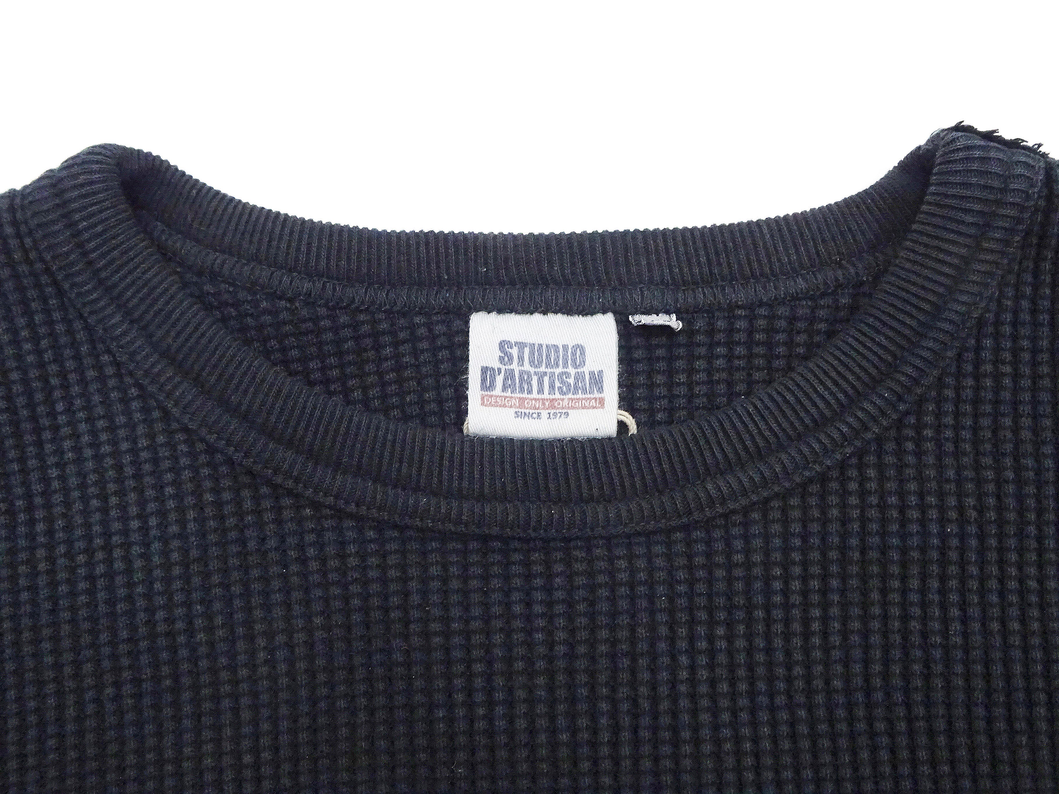 Studio D'artisan Men's Waffle Knit Thermal T-Shirt - Heavyweight Long Sleeve Crew Neck Casual Tee (Black, Style 9936) - Perfect for Winter Layering & Outdoor Activities