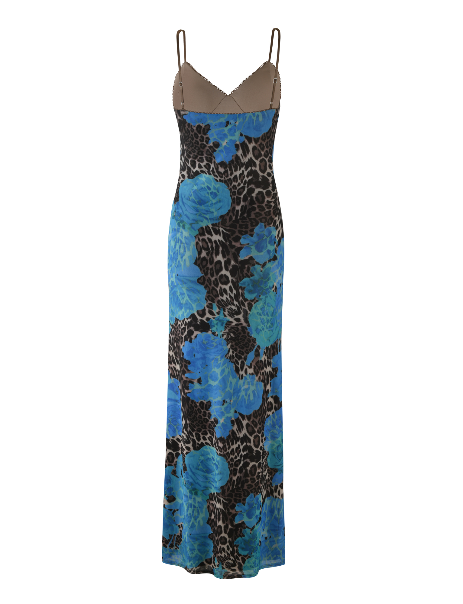 Julianna Dress Blue Leopard Print - Elegant Floral Maxi Dress for Women, Perfect for Parties, Weddings & Summer Outings
