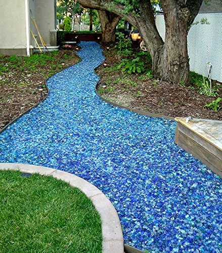Premium Crystal Amber Landscape Glass - 50 Lb Bag for Decorative Rock, Garden Pathways & Xeriscaping | Perfect for Outdoor Landscaping, Aquariums & DIY Crafts