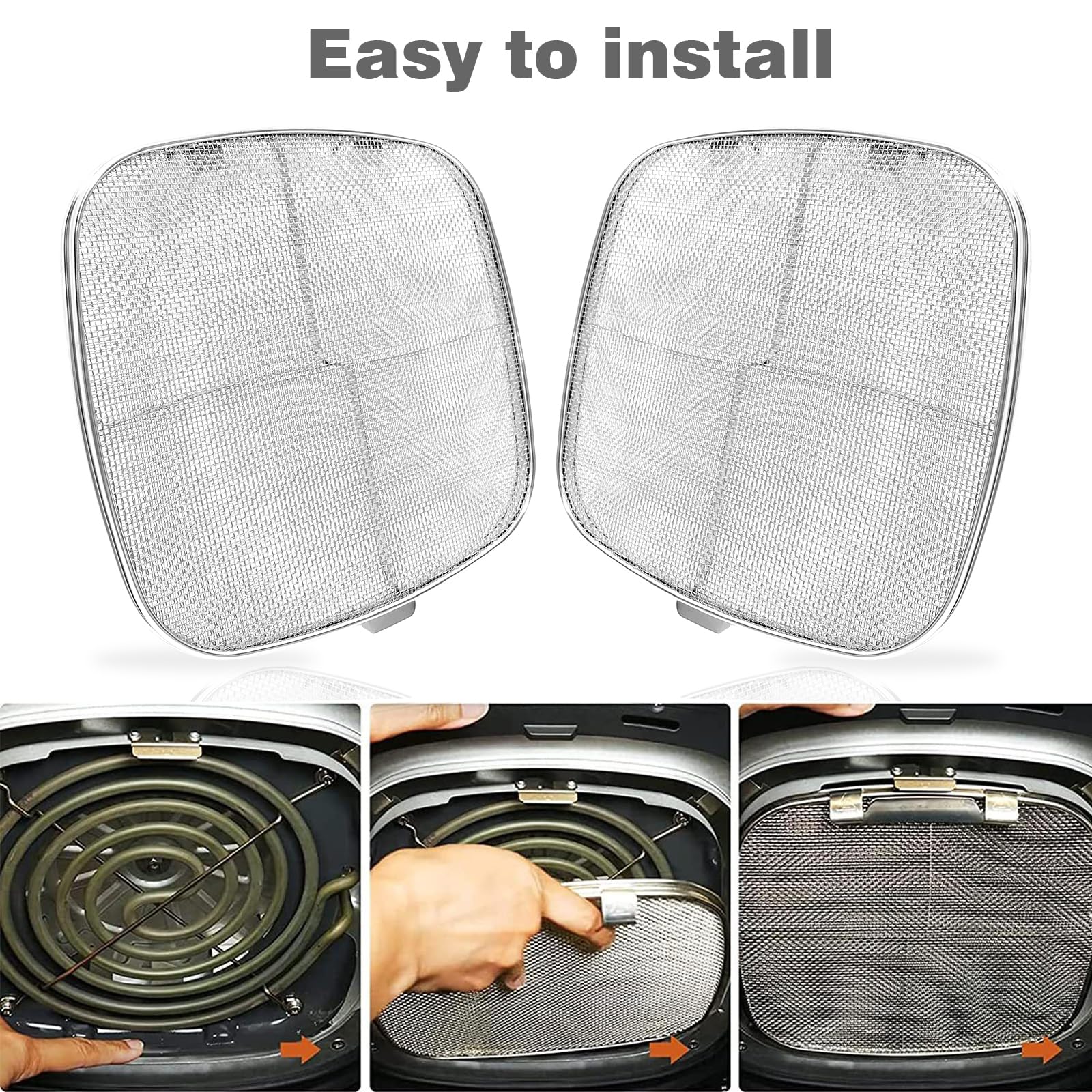 2 Pack Stainless Steel Splatter Shield for Ninja Foodi AG300 AG301C Air Fryer - Durable Replacement Cover - Perfect for Frying, Roasting & Baking (Fits Ninja Foodi Models AG300/AG301C)