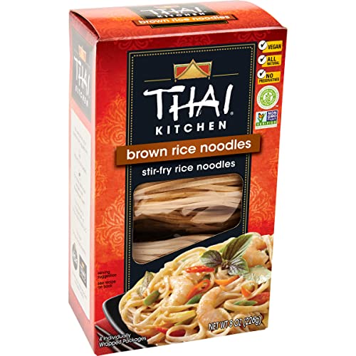 Thai Kitchen Gluten Free Brown Rice Noodles - 8 oz Pack | Authentic Asian Stir Fry & Soup Noodles | Perfect for Pad Thai, Pho & Healthy Meal Prep