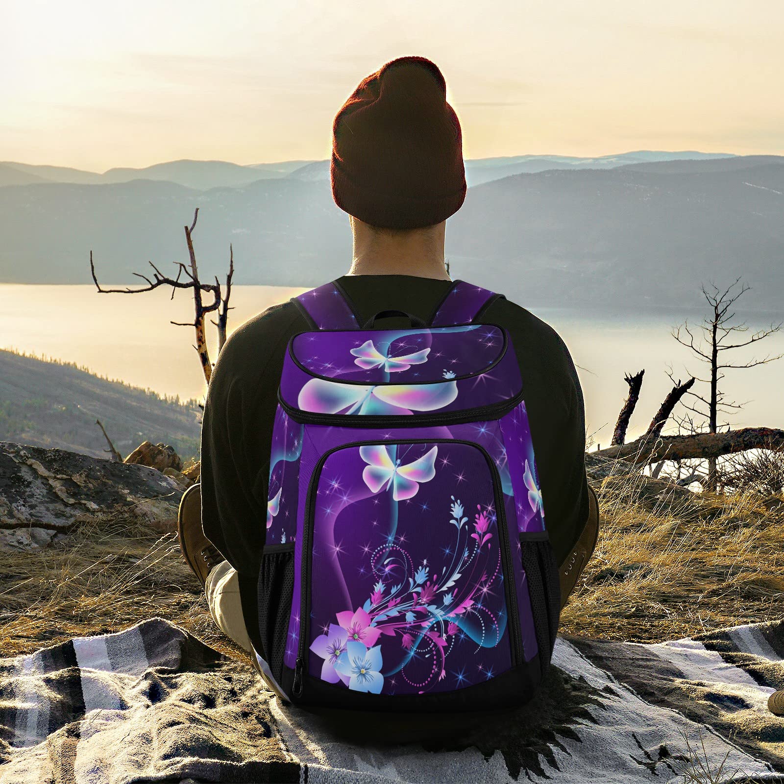 Insulated Pineapple Cooler Backpack - Leak Proof & Waterproof Beach Bag for 30 Cans - Lightweight Soft Lunch Cooler for Picnic, Hiking, Camping - Perfect for Men & Women - Great for Outdoor Adventures, Beach Trips & Tailgating