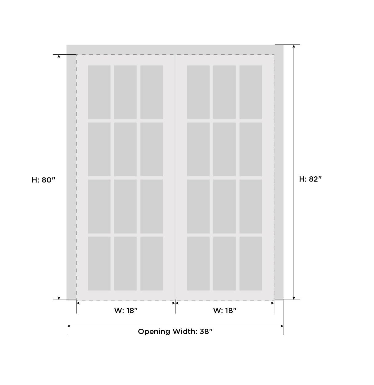 VDOMDOORS 36x80 Inch Solid French Double Doors - Mela 7444 White Silk Finish, Wood Solid Panel Frame - Modern Interior Doors for Closet, Bedroom, Living Room & Office Spaces