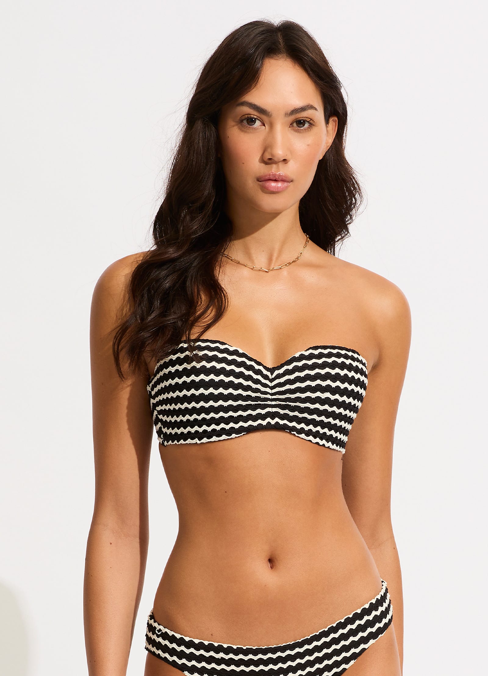 Mesh Effect Bustier Bandeau Bikini Top - Sexy Black Swimwear for Women | Perfect for Beach, Pool Party & Summer Vacation