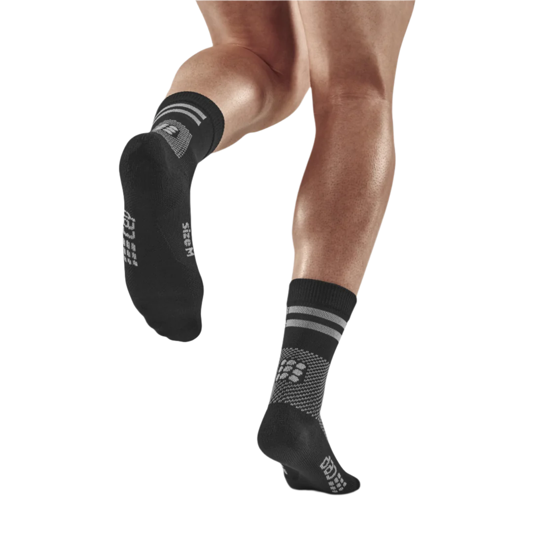 CEP Unisex Training Socks Mid Cut - Black | Performance Athletic Socks for Running, Gym & Sports | Moisture-Wicking & Arch Support