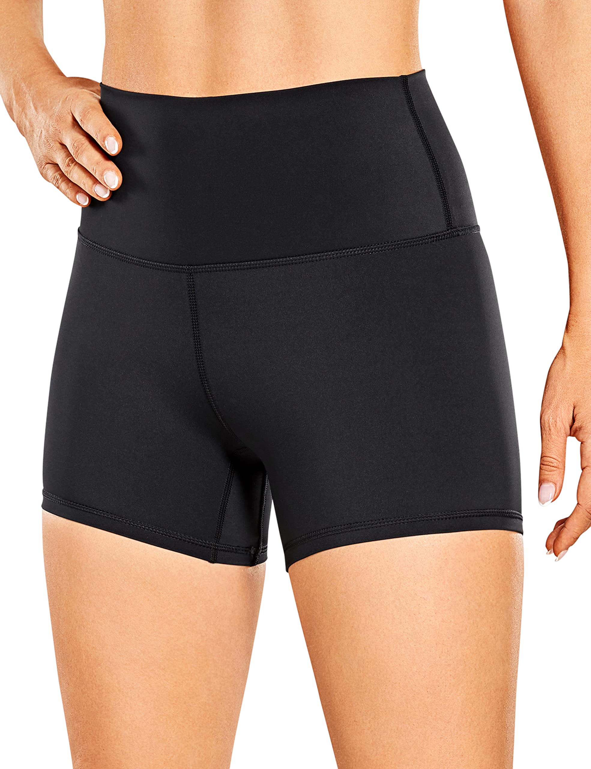 CRZ YOGA Women's High Waisted Biker Shorts - 3/4/6/8/10 Inch Inseam Naked Feeling Yoga Running Workout Spandex Shorts for Gym, Lounge & Everyday Wear