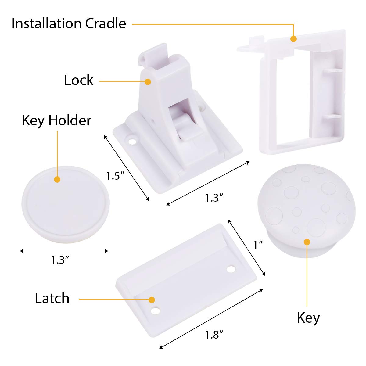 Child Safety Magnetic Cabinet Locks (8 Locks + 2 Keys) - No Drill Adhesive Baby Proofing Latches for Kitchen Cabinets, Drawers & Furniture - Perfect for Baby Proofing Homes, Daycares & Nurseries