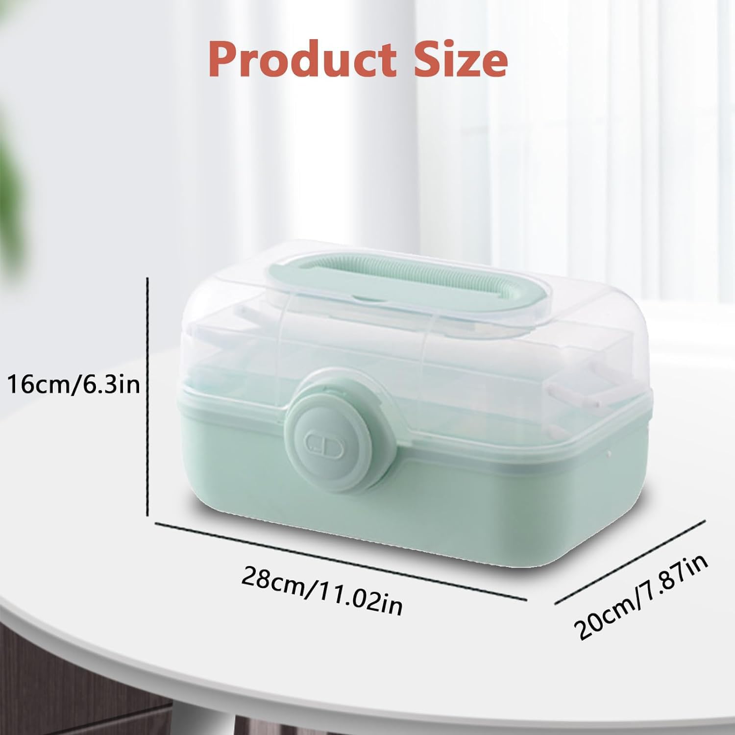 TOOSOAR Portable Multi-Layer Medicine Storage Box with Handle - Small Plastic Medical Organizer for Pills, First Aid Supplies & Daily Medications | Perfect for Home, Travel, Emergency Kits & Healthcare Storage