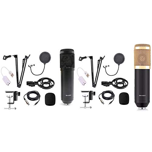 BM-900 Professional Condenser Microphone Kit with Stand - Studio Quality Podcast & Voice Recording Equipment (Black) - Perfect for Home Studios, Podcasting, Streaming & Music Recording