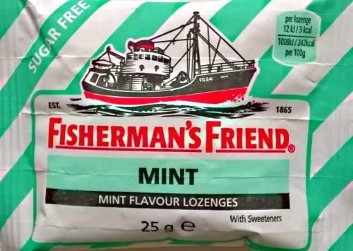 Fisherman's Friend Sugar-Free Mint Lozenges - 24 Pack (25g Each) | Soothes Sore Throat & Freshens Breath | Ideal for Travel, Work & Outdoor Activities