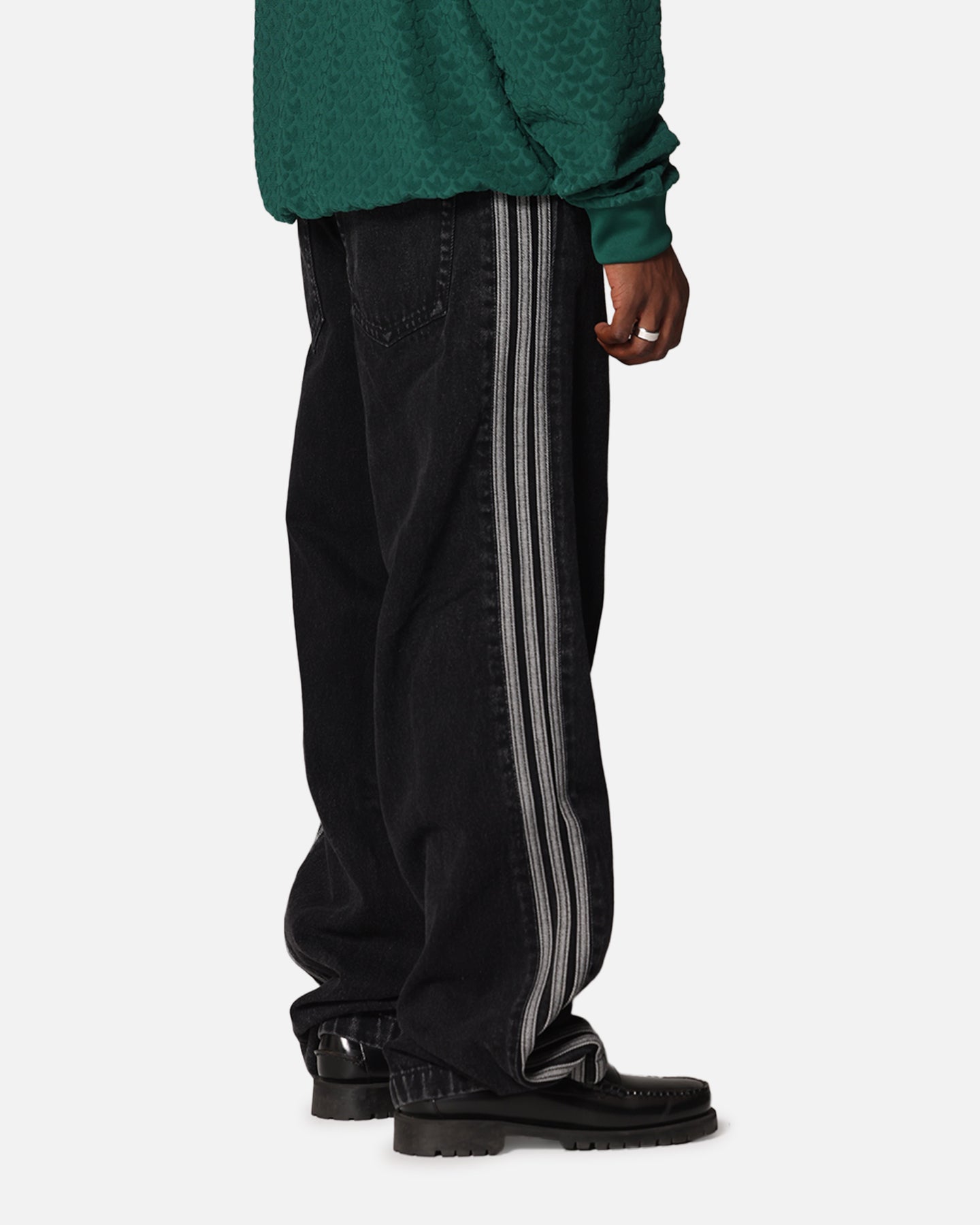 Adidas Adicolor Denim Firebird Pants for Men - True Black | Casual Streetwear & Athletic Joggers for Everyday Wear & Gym