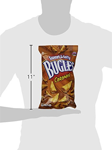 Bugles Crispy Corn Snacks, Sweet & Salty Caramel Flavor, 6oz Snack Bags (Pack of 12) - Perfect for Parties, Movie Nights & On-the-Go Snacking