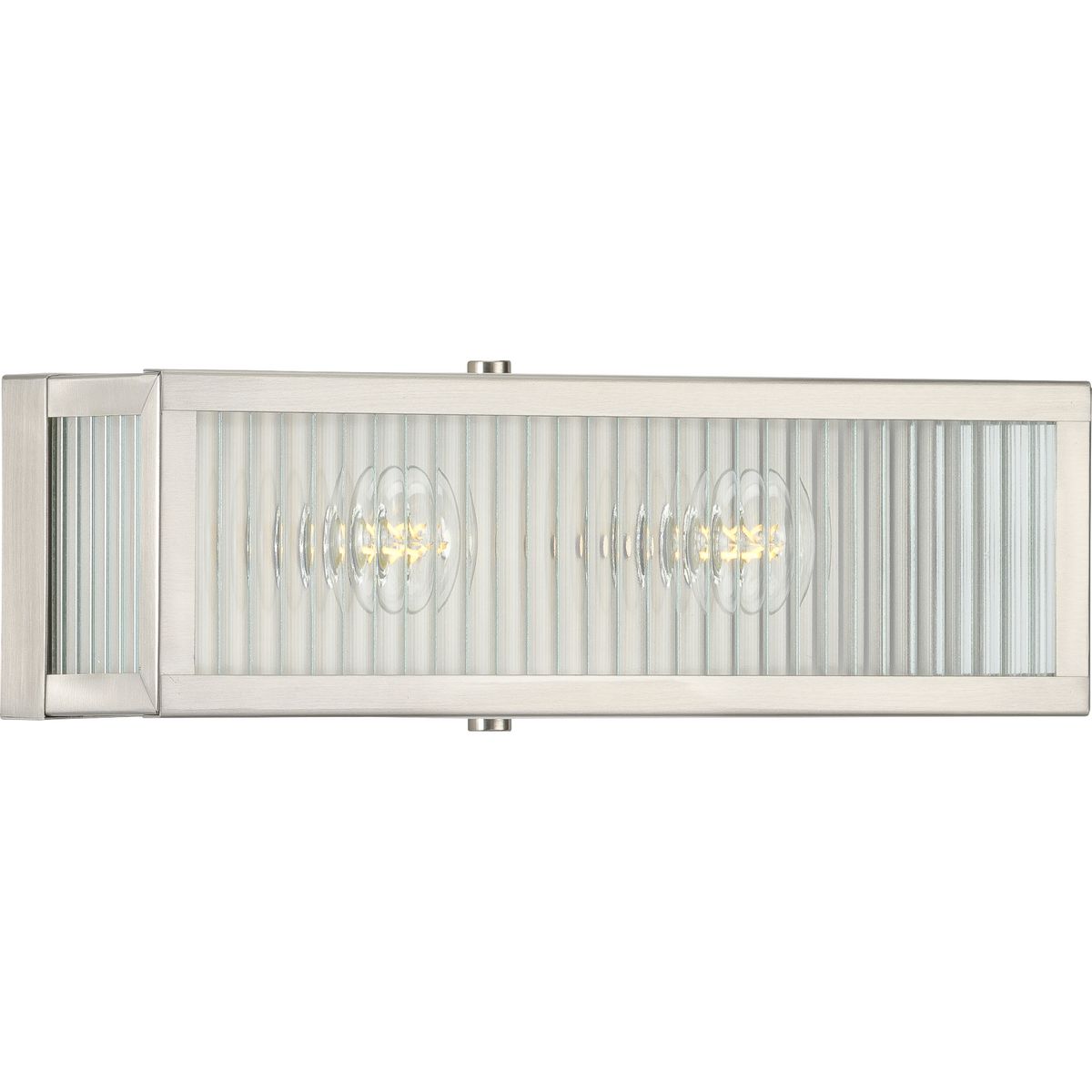 Dwyer Collection 2-Light Clear Ribbed Glass Bathroom Vanity Light - Perfect for Modern Bathrooms, Powder Rooms & Dressing Areas