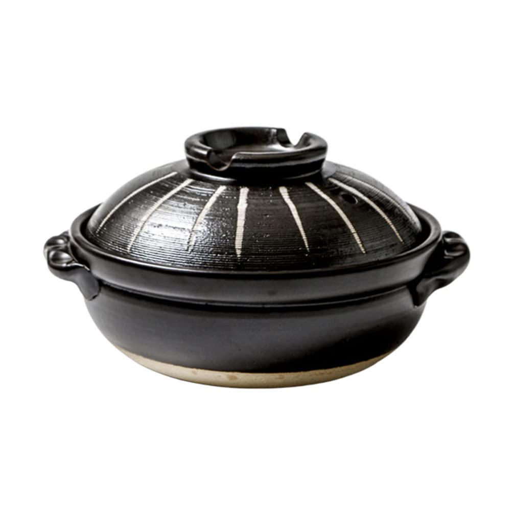 Authentic Japanese Donabe Clay Pot - Traditional Earthenware Casserole for Shabu Shabu, Sukiyaki & Hot Pot Cooking | Ceramic Soup Pot & Stock Pot for Japanese Cuisine | Perfect for Home Dining & Restaurant Use