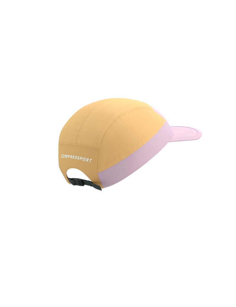 Compressport Unisex 5 Panel Lightweight Running Cap - Breathable & Moisture-Wicking for Men & Women (Orange/Rose) - Perfect for Jogging, Cycling & Outdoor Sports