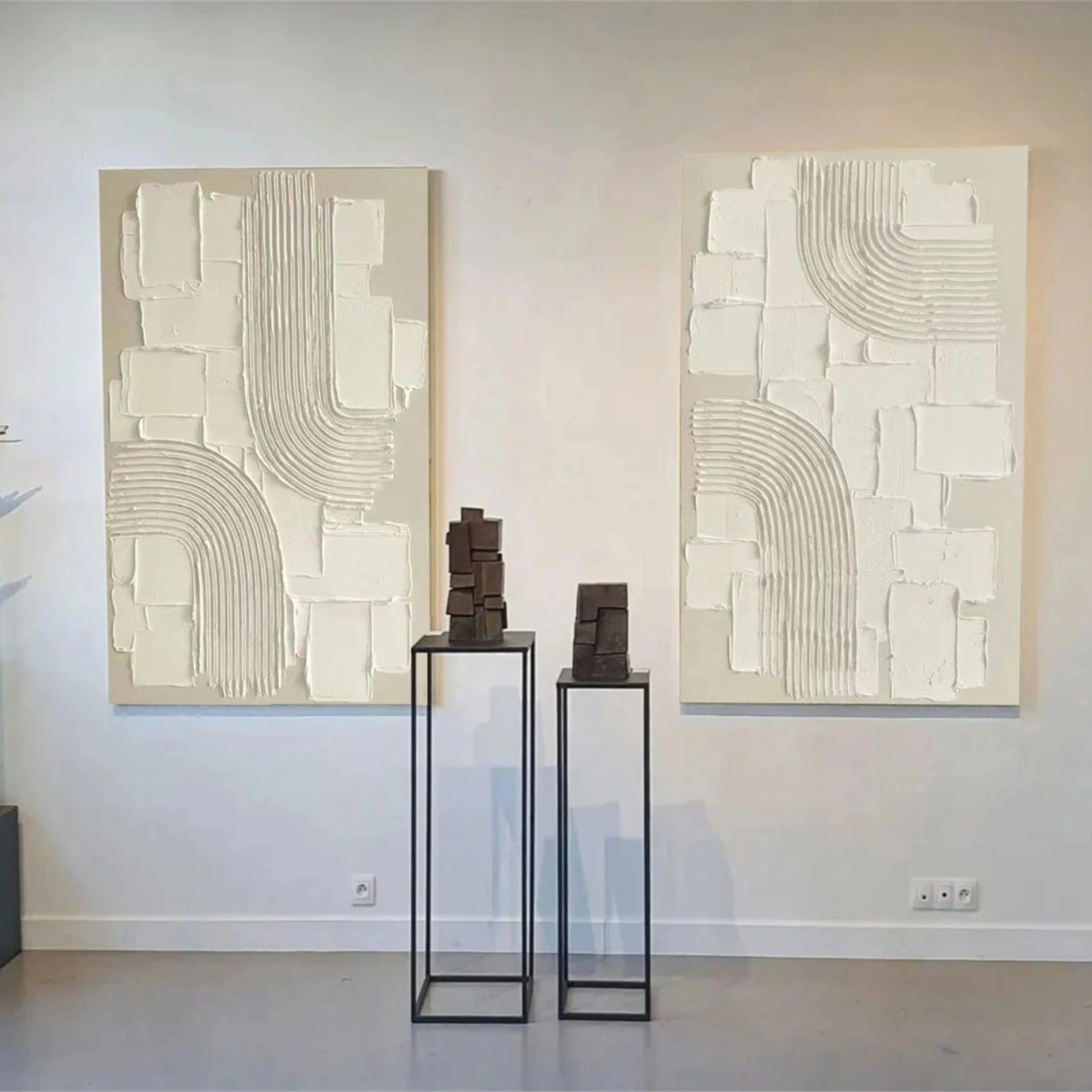 Abstract Tranquility Wall Art Set of 2 - Modern Minimalist Canvas Paintings for Living Room, Bedroom & Office Decor - #WS115