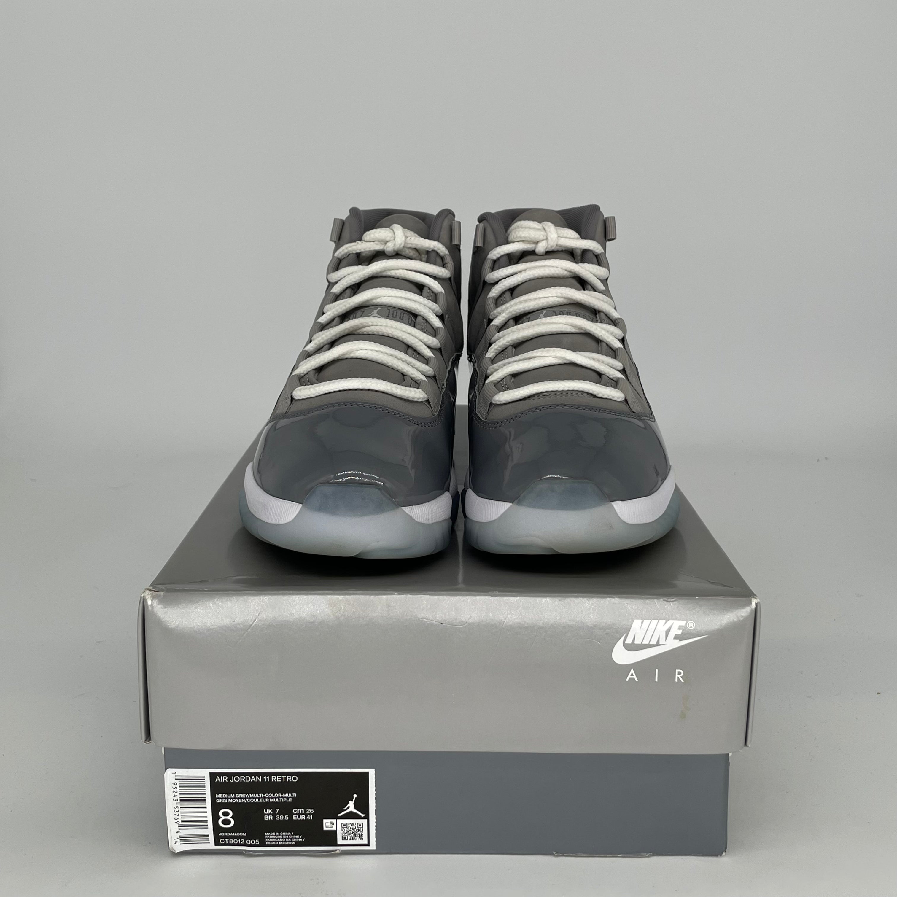 AIR JORDAN 11 COOL GREY Basketball Shoes - Men's Size 8/Women's Size 9.5 (CT8012-005) - Retro Sneakers for Casual Wear & Court Performance