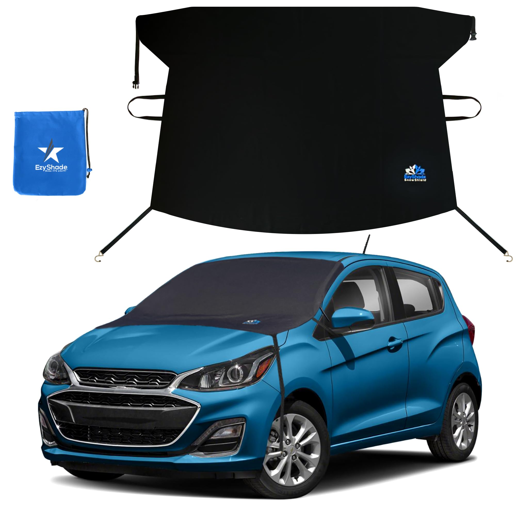 EzyShade Car Windshield Cover for Ice and Snow Protection - Universal Fit for SUV, Truck & Sedan - Frost Shield Winter Car Accessories with Size Chart (Sports S) - Perfect for Snowy Weather & Overnight Parking