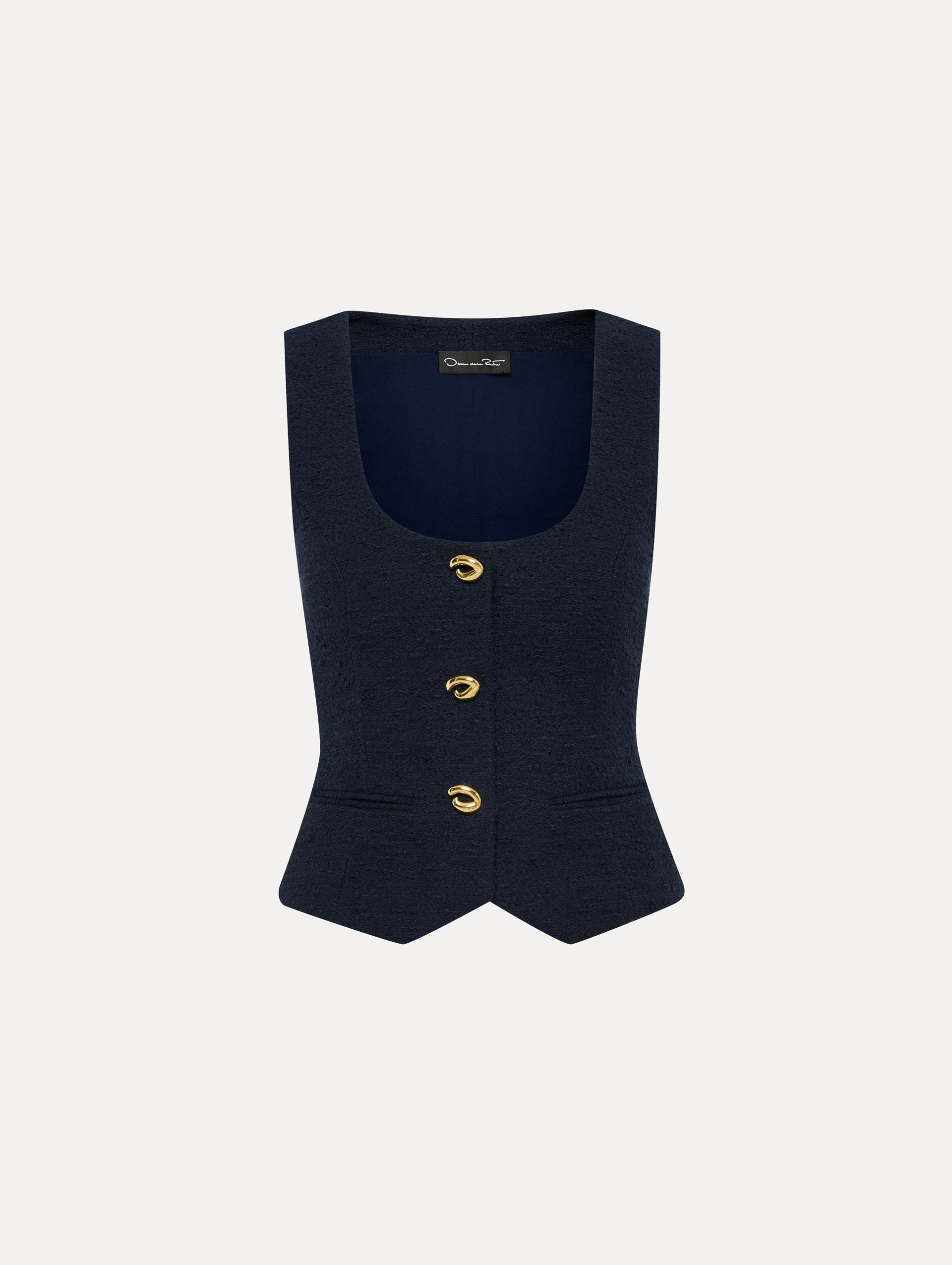 Women's Cotton Tweed Vest with O-Button Closure - Elegant Layering Piece for Office, Fall Outfits & Casual Chic Style