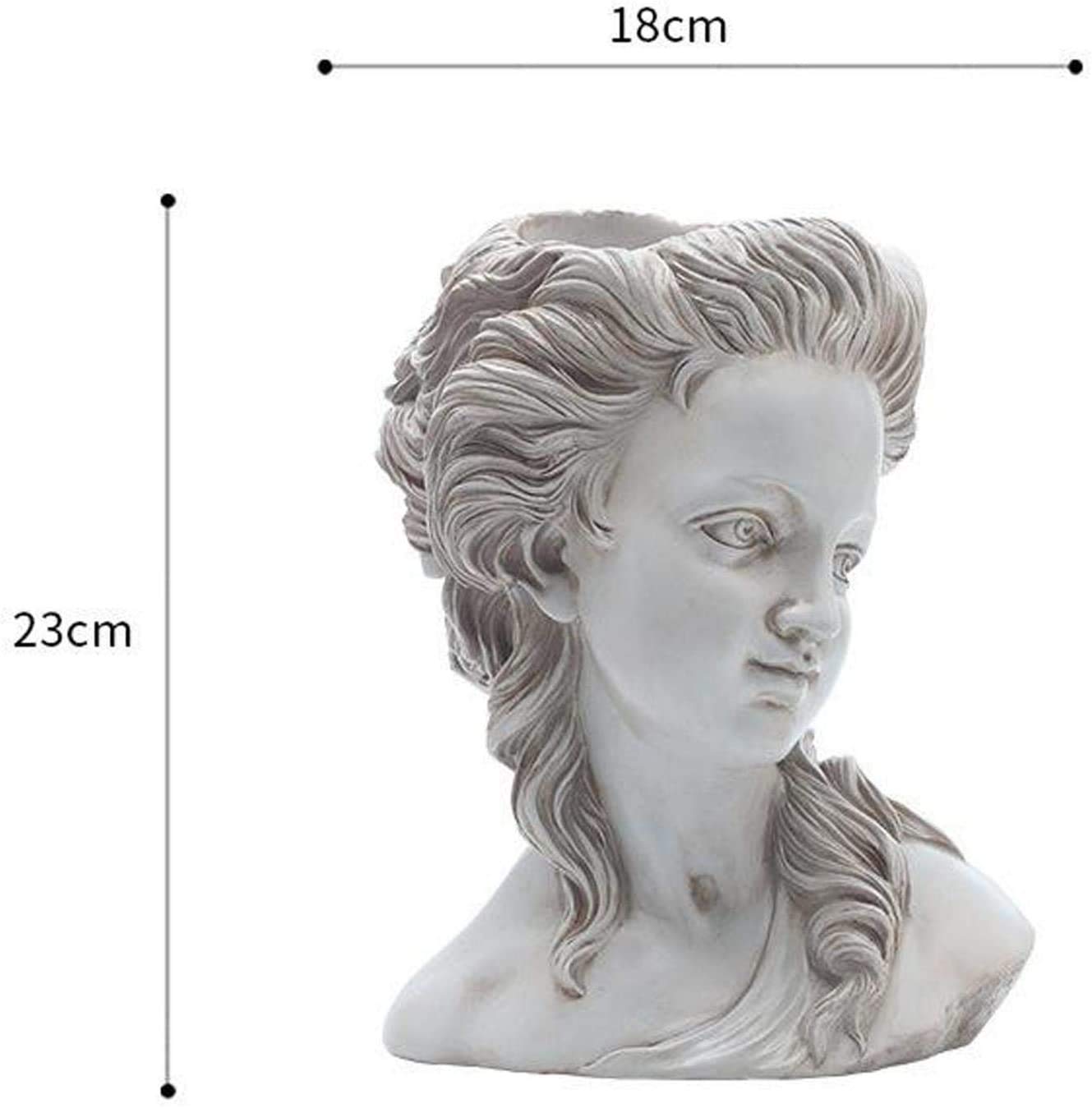 Resin Flower Pot with Face Design - Succulent Planter, Fairy Girls Face Vase for Table & Room Decor - Grey | Perfect for Home, Office, and Gift Giving