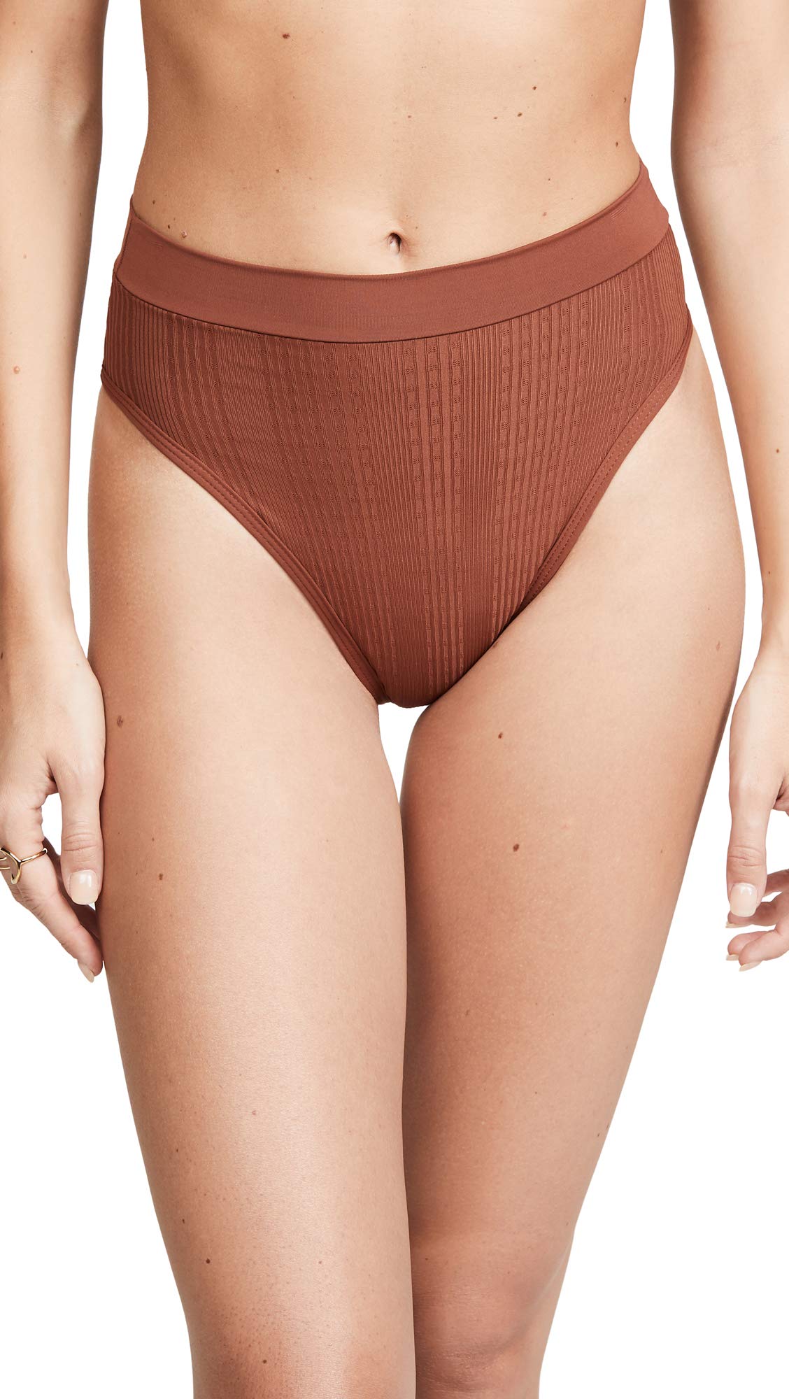 L*Space Women's Frenchi Bitsy Bikini Bottoms - Tobacco Brown XS | Sexy High-Cut Swimwear for Beach, Pool & Vacation