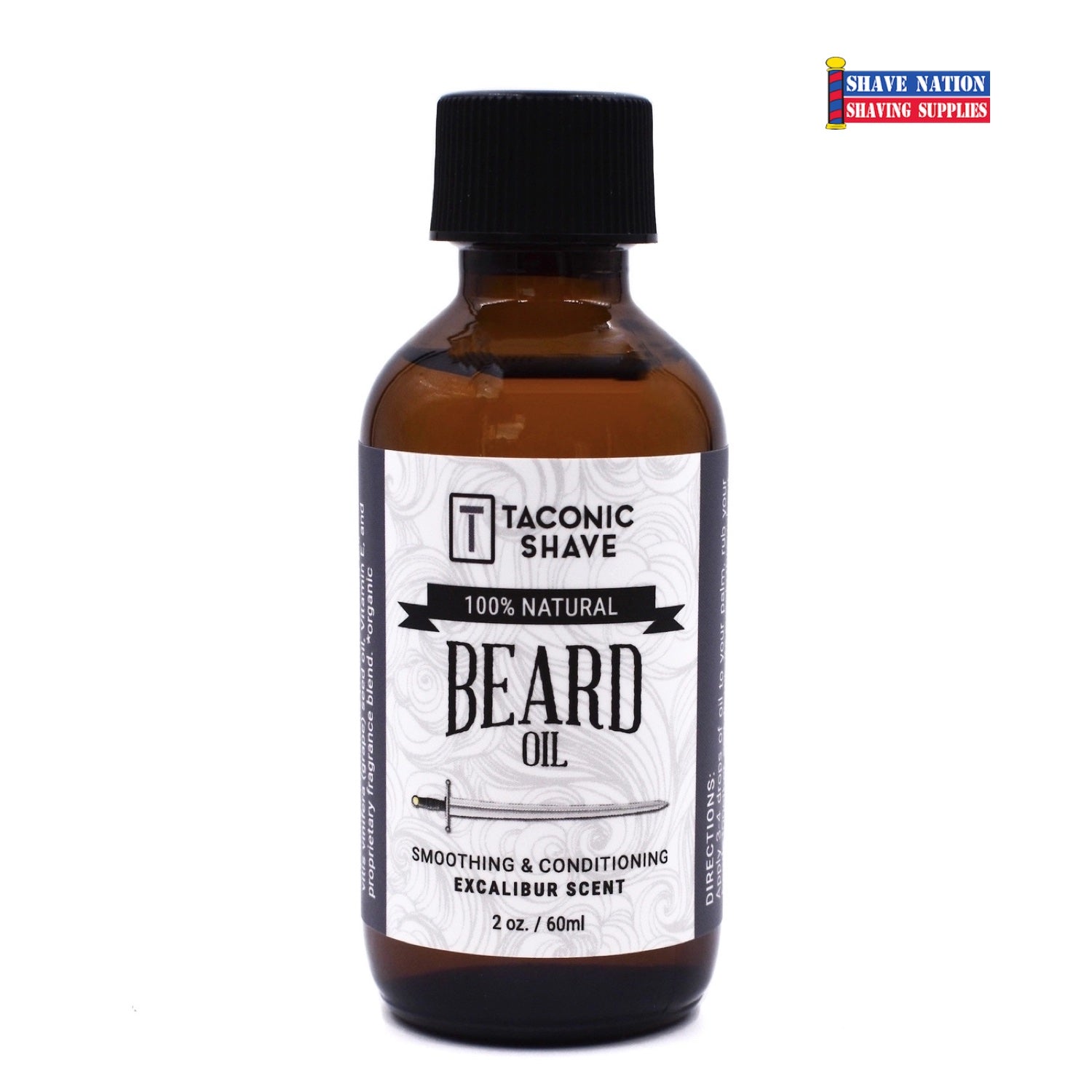 Taconic Excalibur Beard Oil - 100% Natural & Organic Beard Growth Oil for Men | Softens & Conditions Facial Hair | Perfect for Daily Grooming & Styling