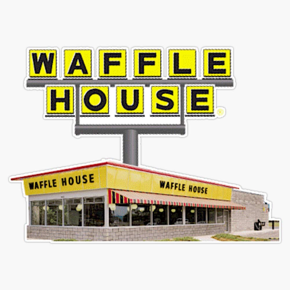 Waterproof Waffle House Vinyl Sticker - 5